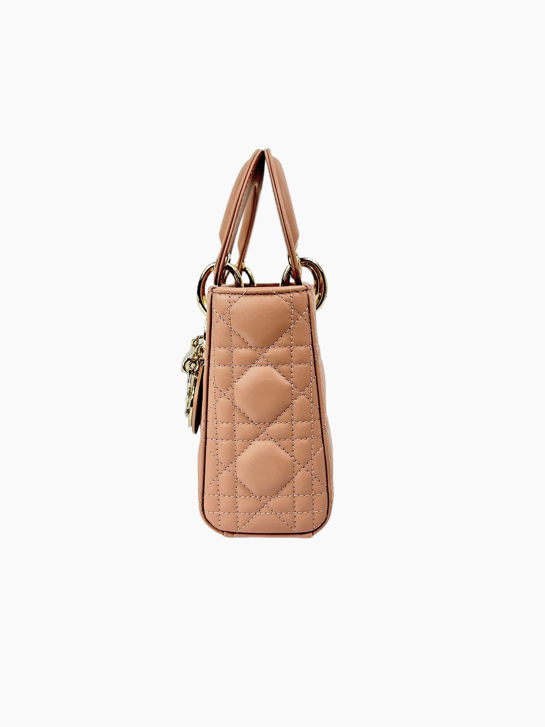 Mini Rose Des Vents Cannage Lambskin Lady Dior W/GHW