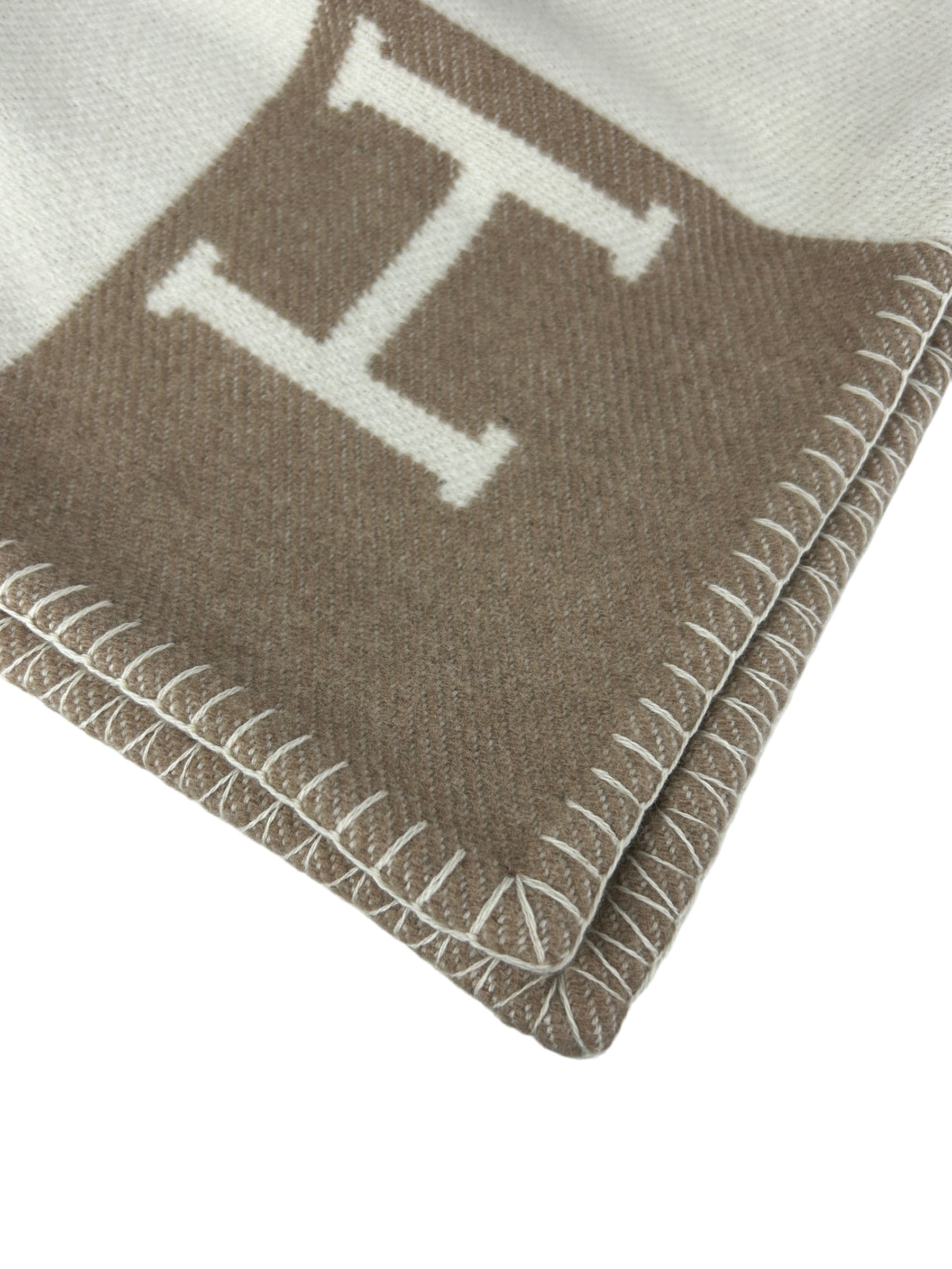 Camel/Encru Cashmere/Merino Wool Avalan Children's Throw Blanket