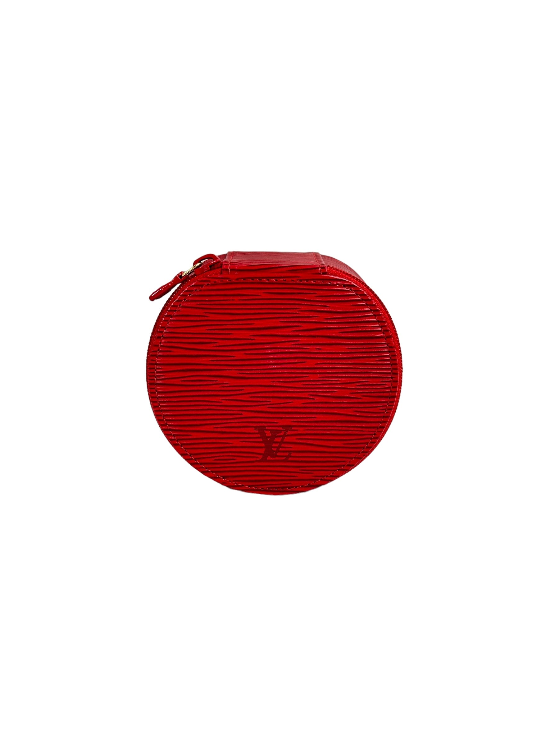 Red Epi Ecrin Bijoux Vintage Medium Jewelry Pouch w/ RHW