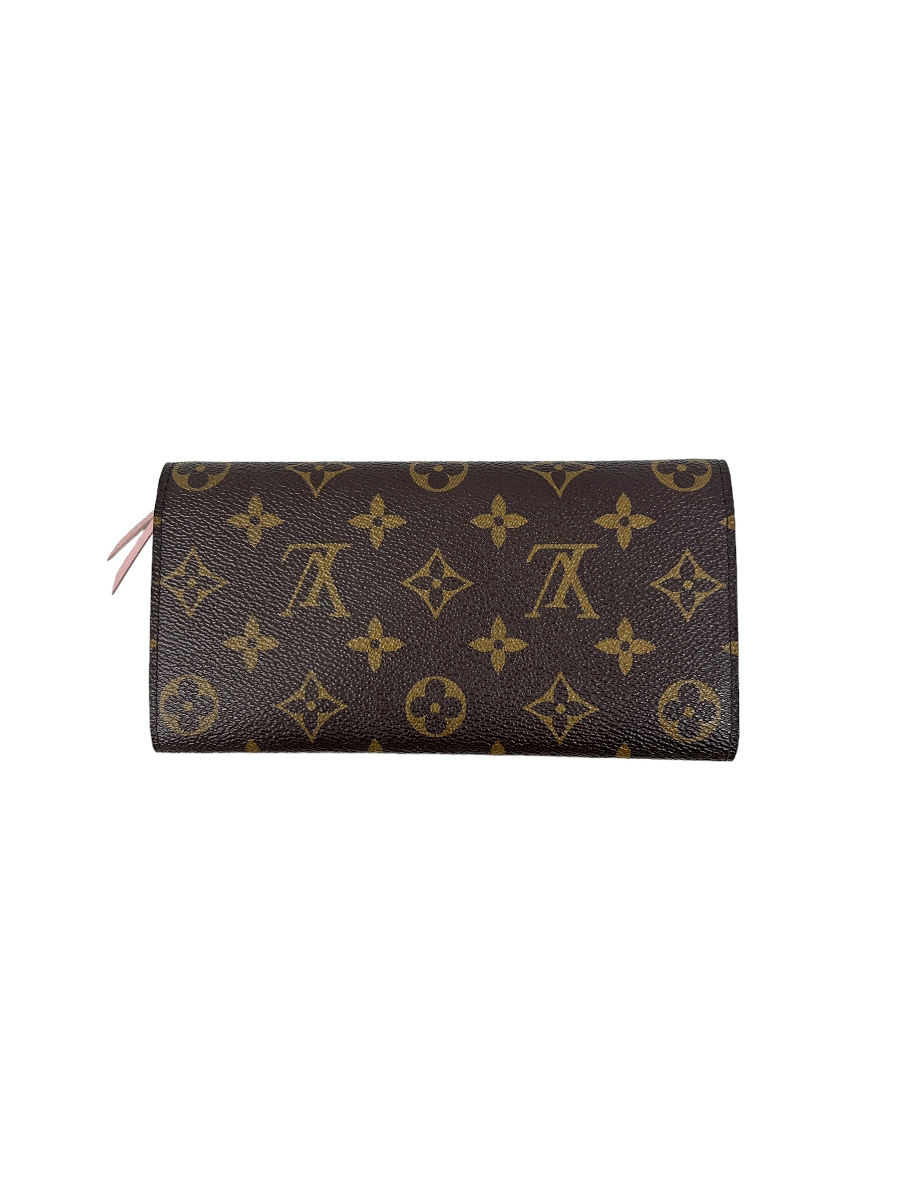 Monogram Coated Canvas Rose Ballerina Leather Emilie Long Snap Wallet