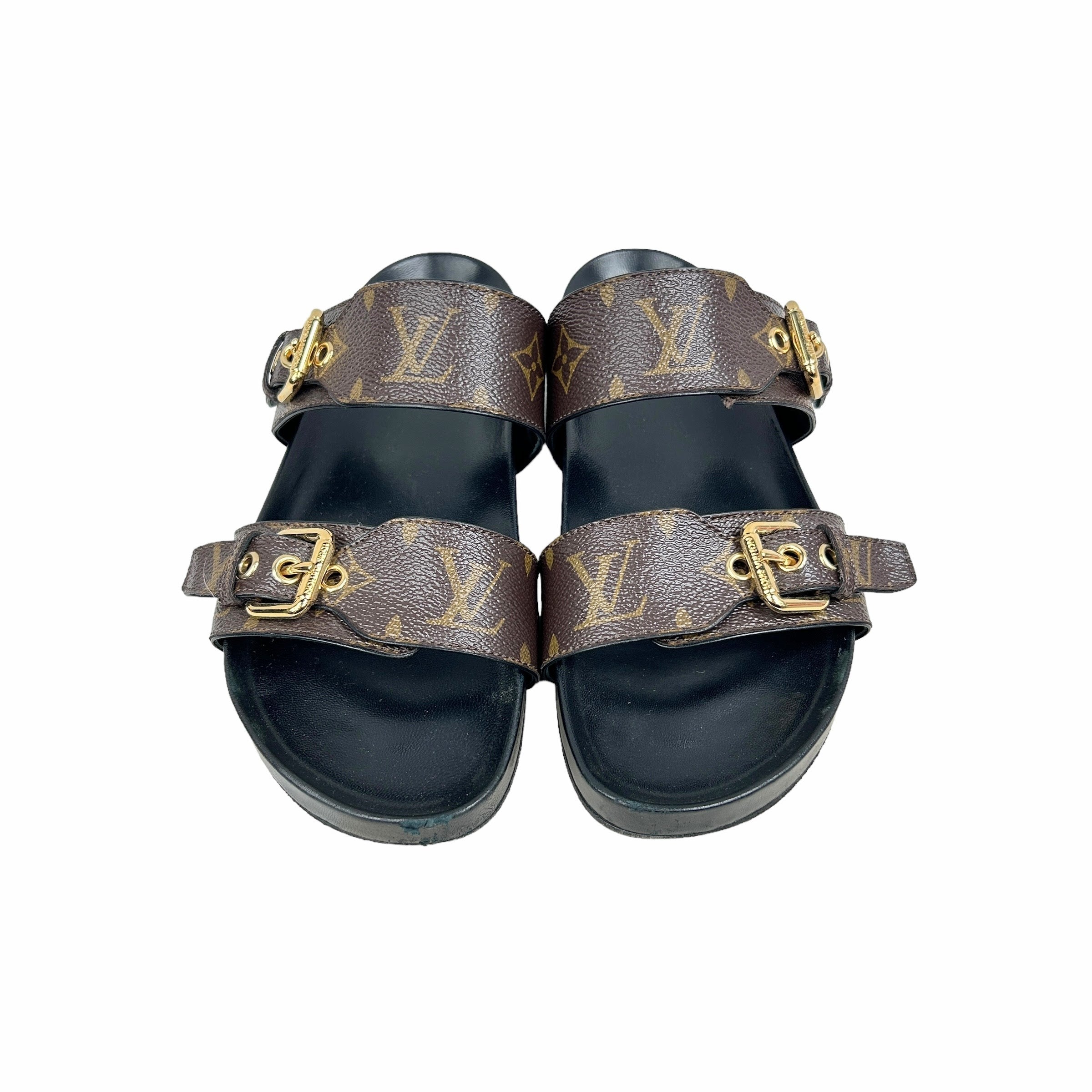 Monogram Coated Canvas Bom Dia Flat Comfort Mule Sandals