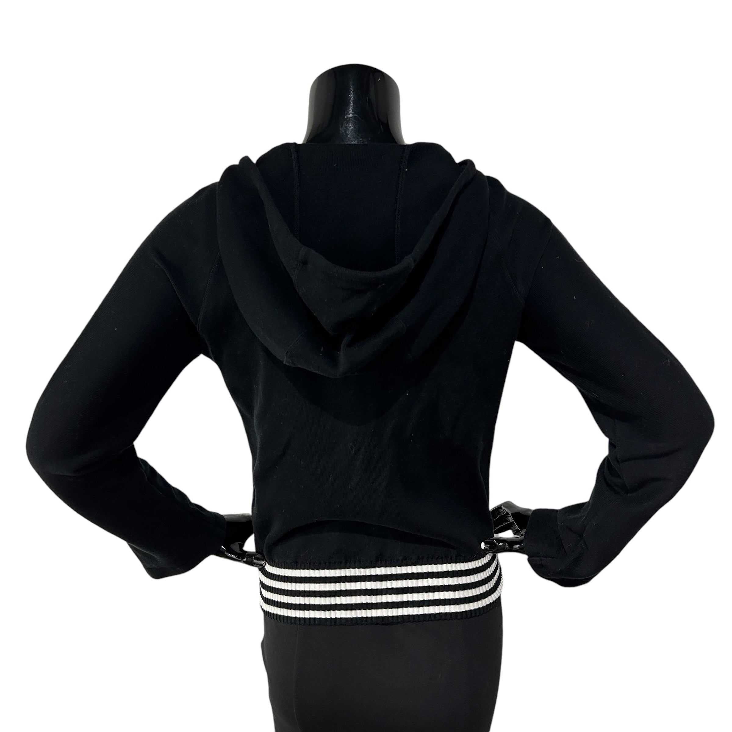 Vintage Black Cotton Hoodie w/CC logo w/SHW