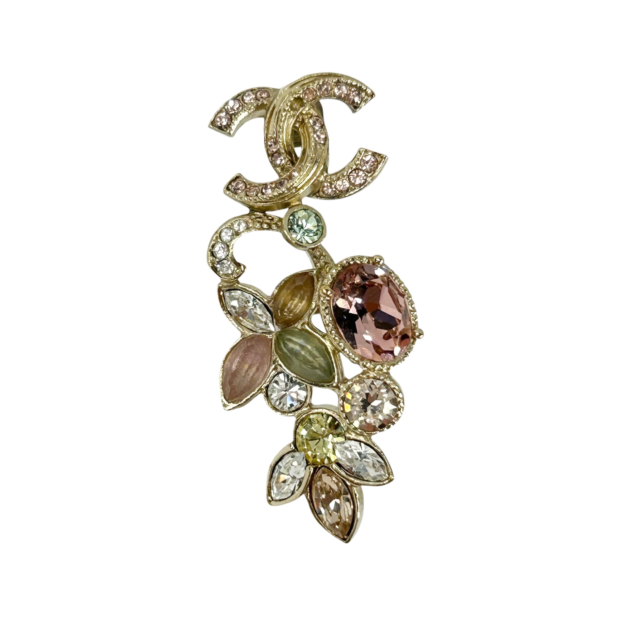 CC Gold Semi-Precious Gemstone Floral Drop Earrings