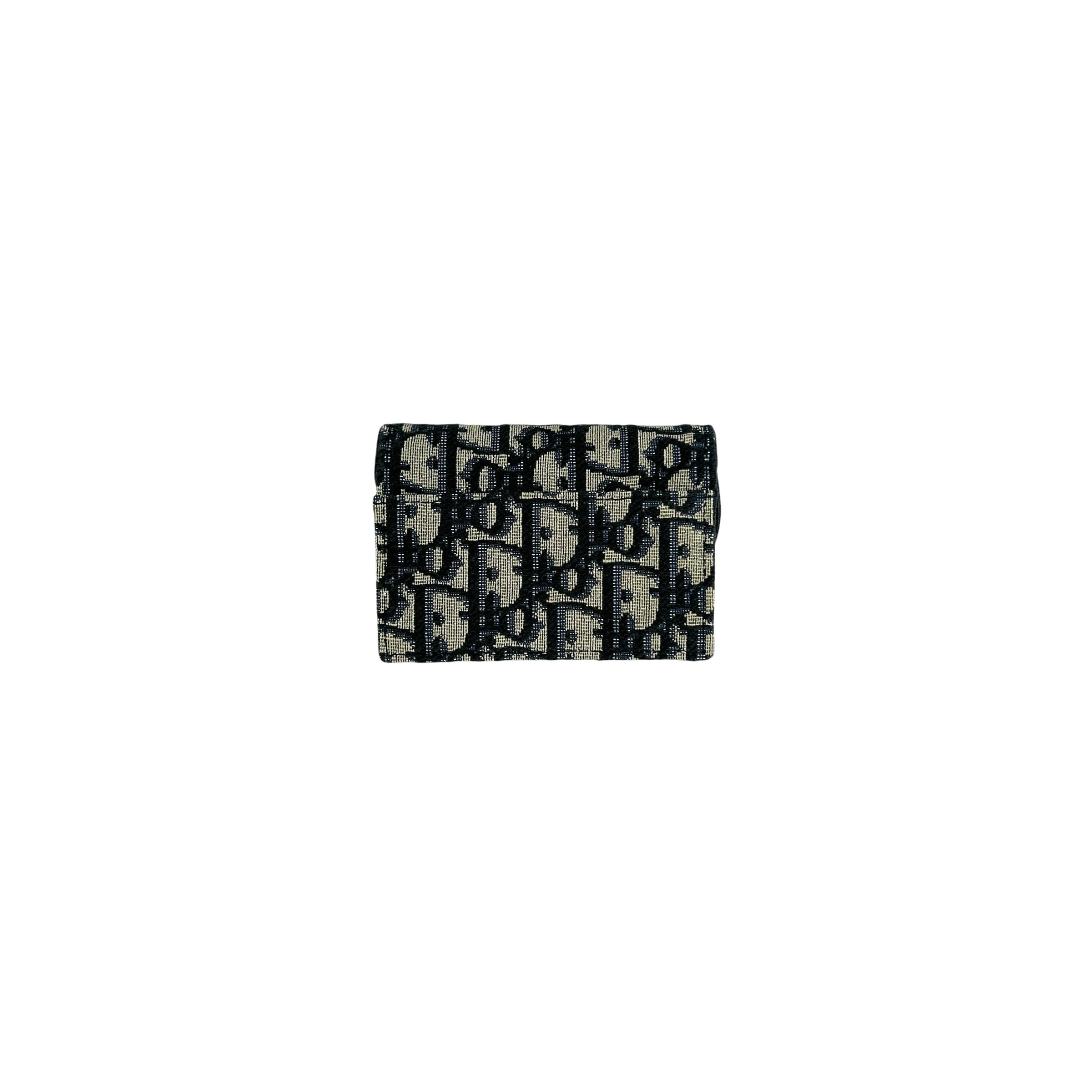 Blue Oblique Saddle Card Holder