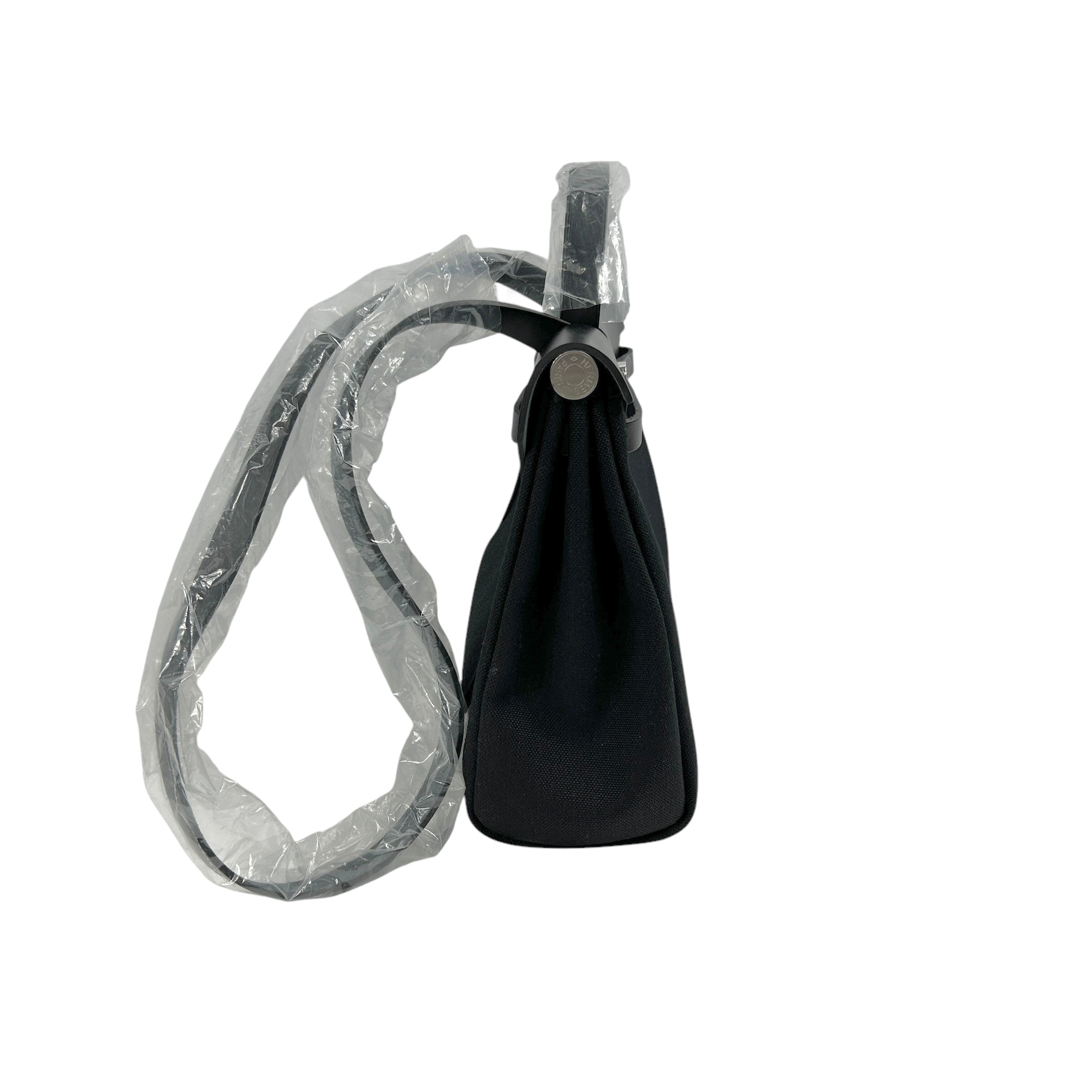 Black Canvas Leather Herbag Zip 31 w/PHW