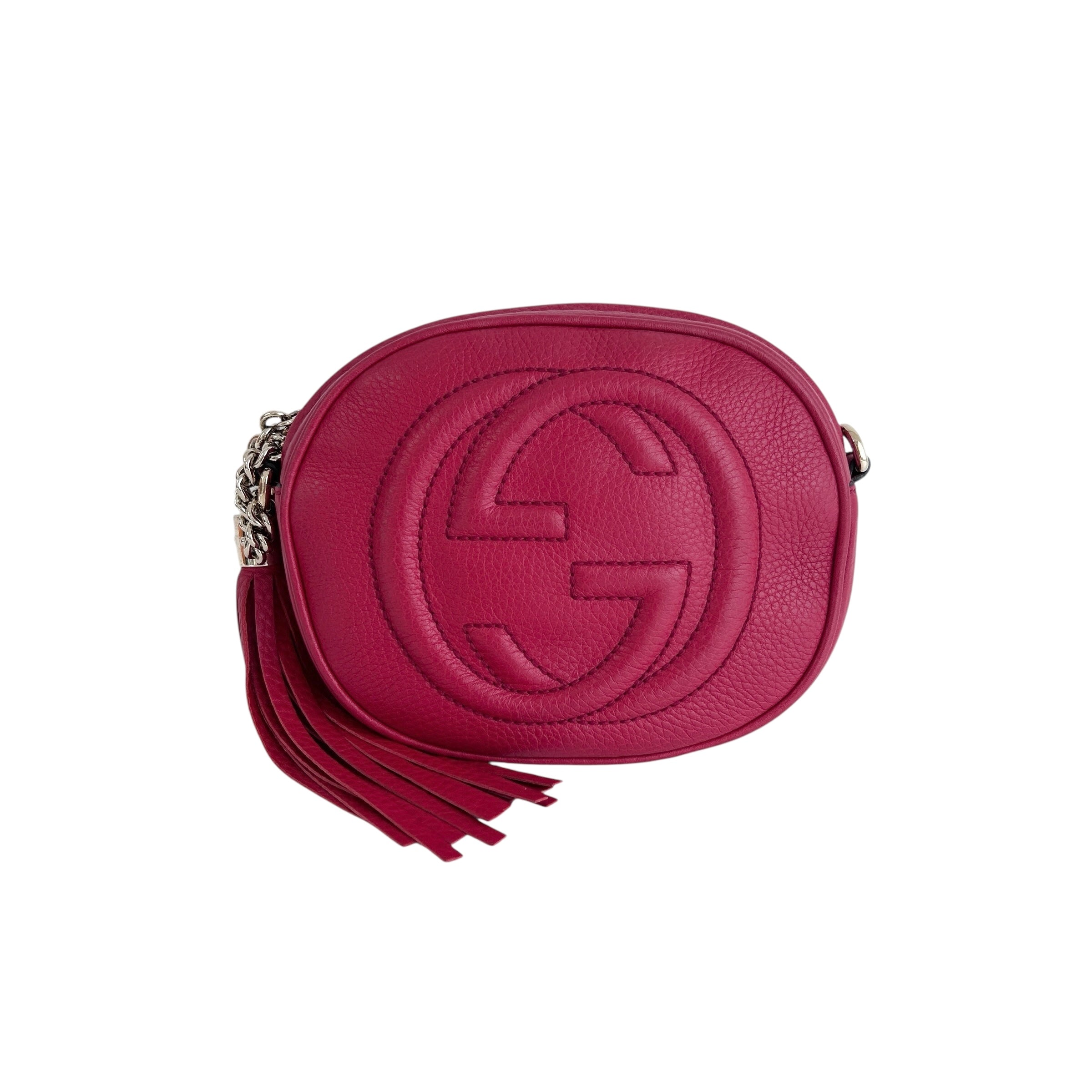 Red Mini Soho Chain Crossbody Bag w/GHW