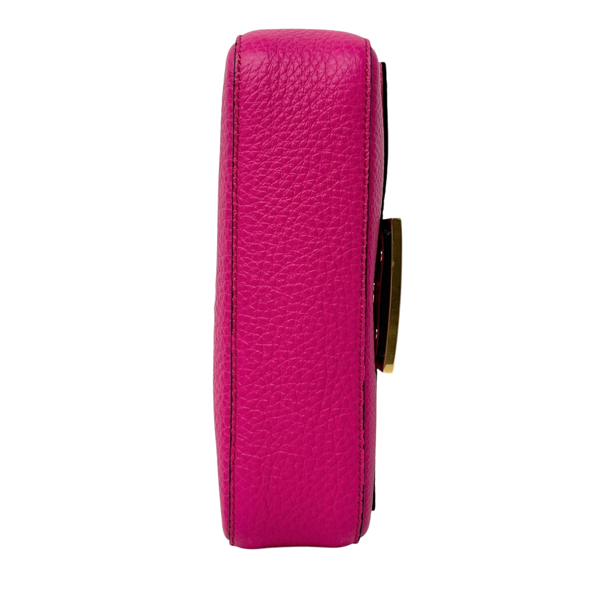 Fuchsia Leather Small Selleria Baguette Bag w/GHW