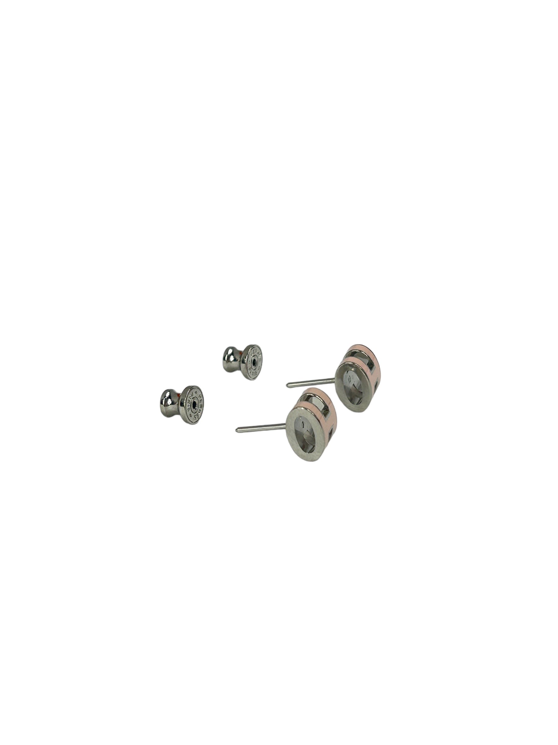Rose Dragee Mini H Pop Stud Earrings w/PHW