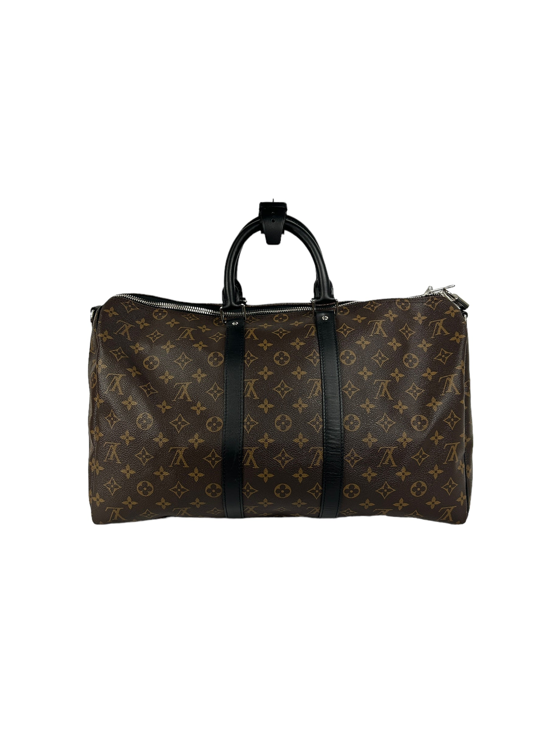 Monogram Coated Canvas w/Black Accent Calfskin Leather Keepall 45 w/SHW