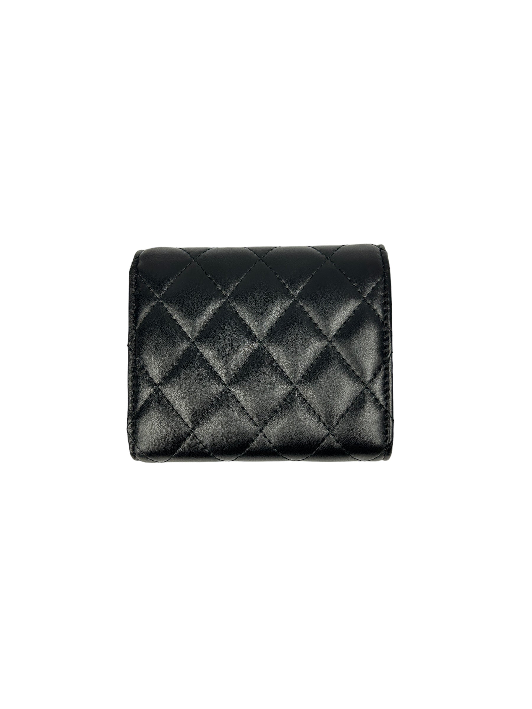 Black Quilted Lambskin Wallet w/SHW