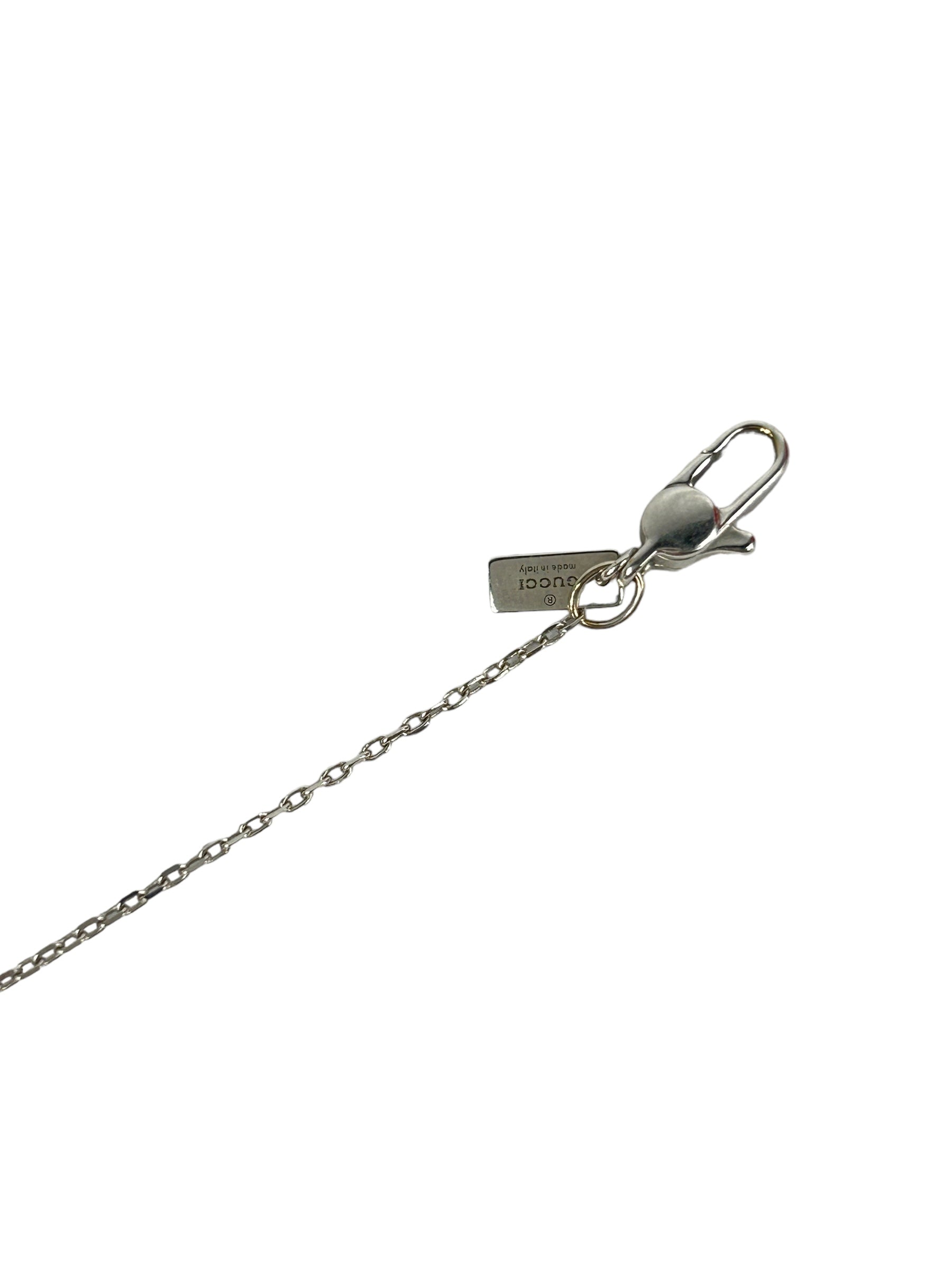 Monogram 18K White Gold Icon Ring Pendant Necklace