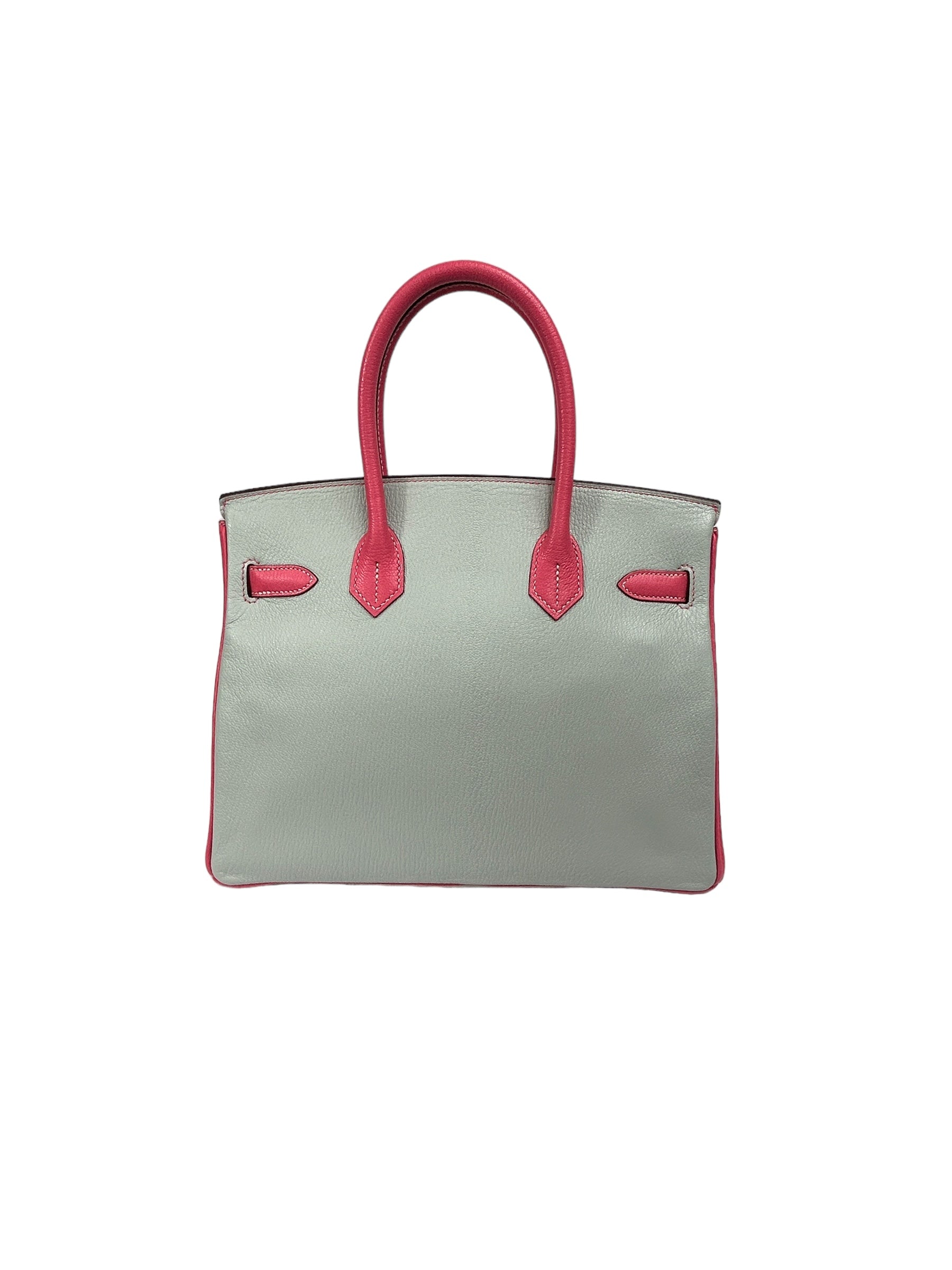Chevre Mysore Gris Perle/Rose Azalee Horseshoe Special Order Birkin 30 w/BGHW