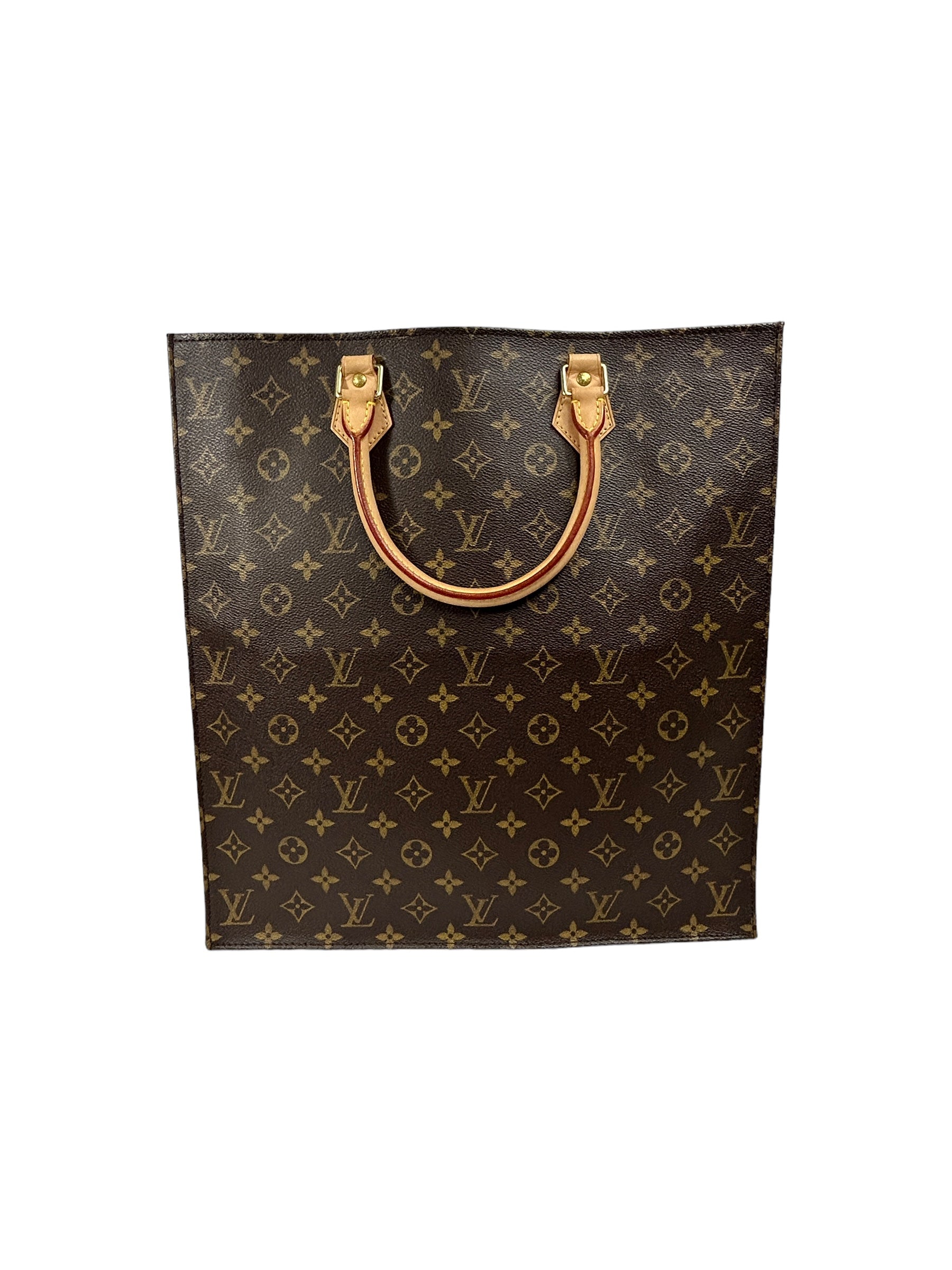 Monogram Coated Canvas Sac Plat Brown Bag w/GHW
