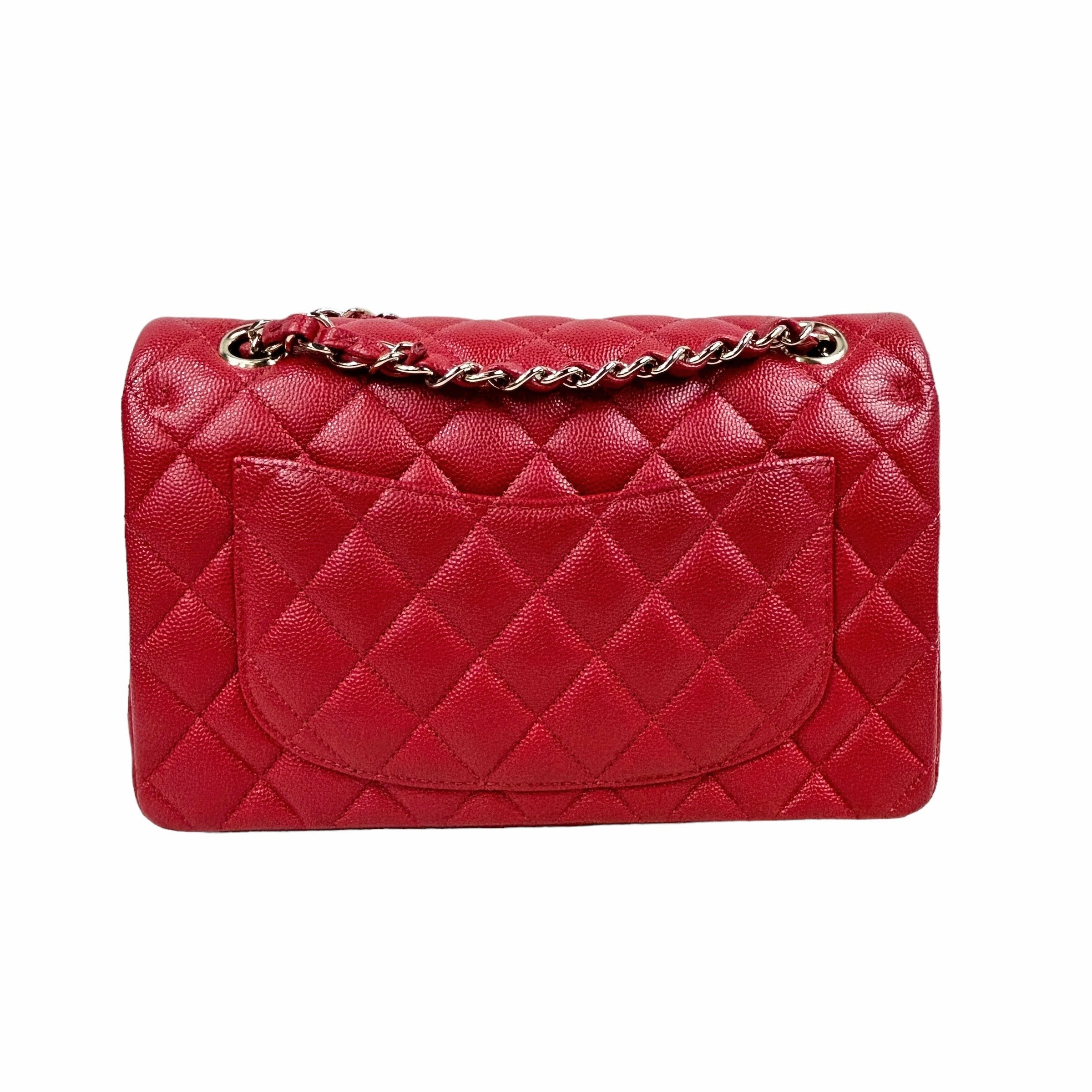 Red Caviar Quilted Small Classic Double Flap w/GHW-ON LAYAWAY