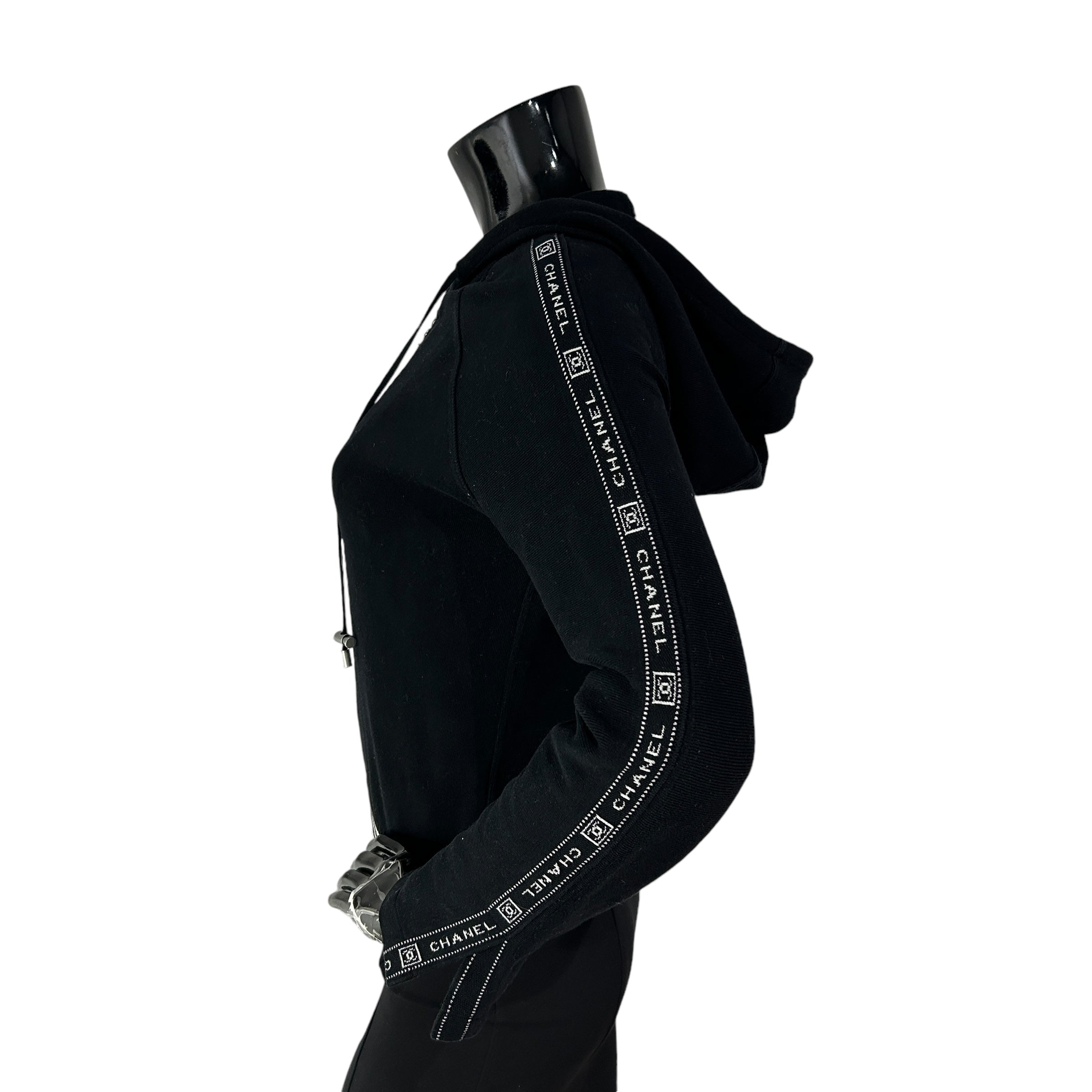 Vintage Black Cotton Hoodie w/CC logo w/SHW