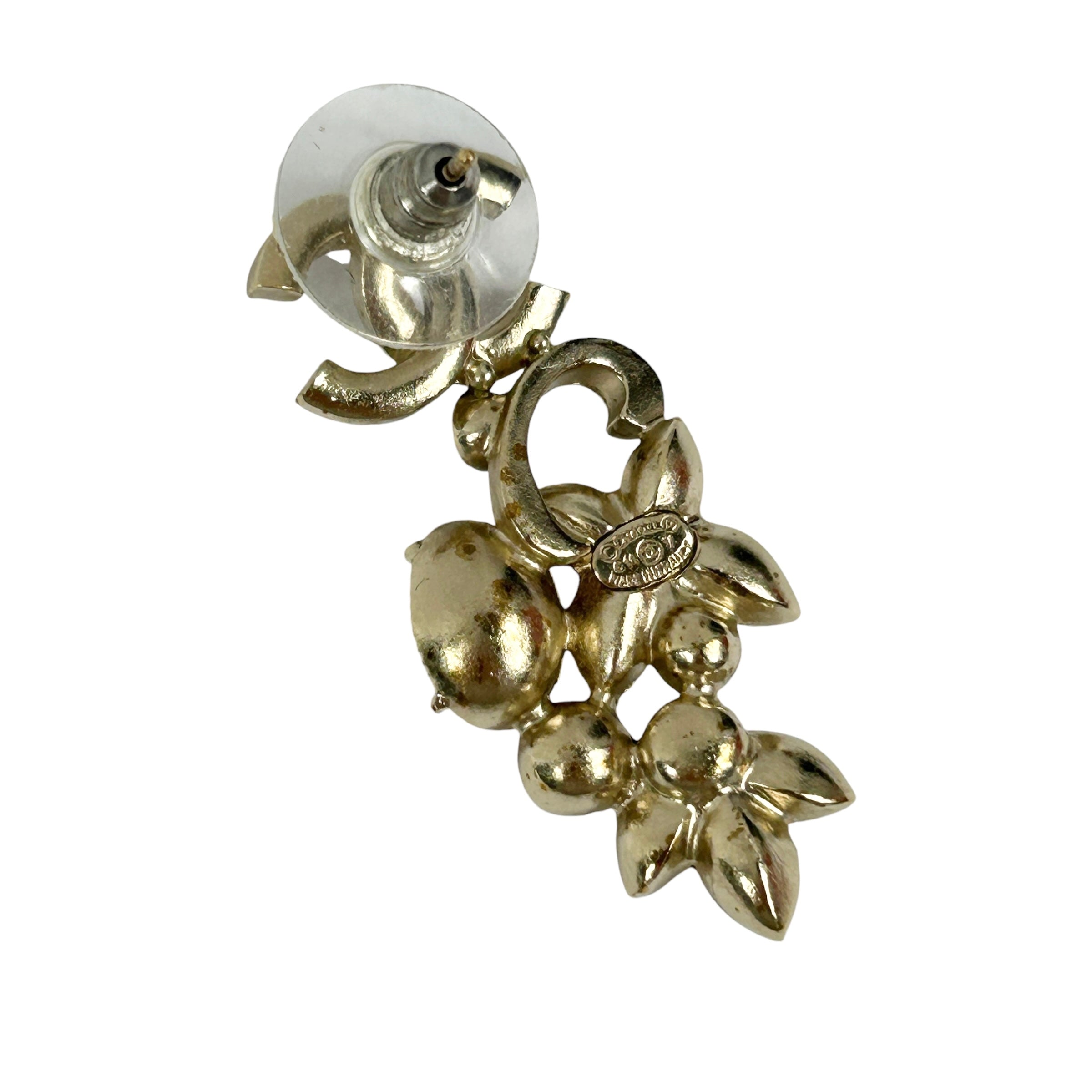 CC Gold Semi-Precious Gemstone Floral Drop Earrings