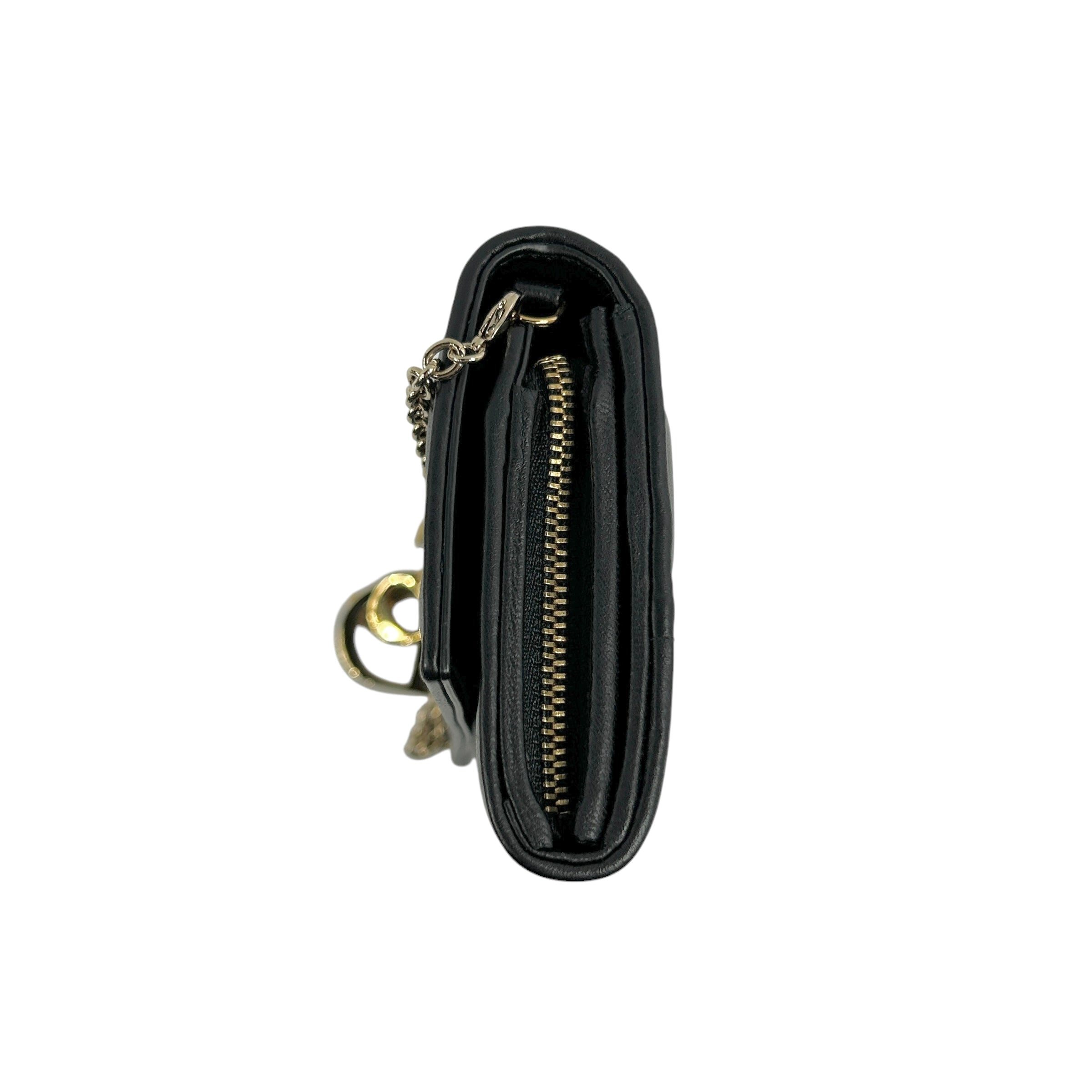 Black Quilted Cannage Leather Lady Dior Wallet