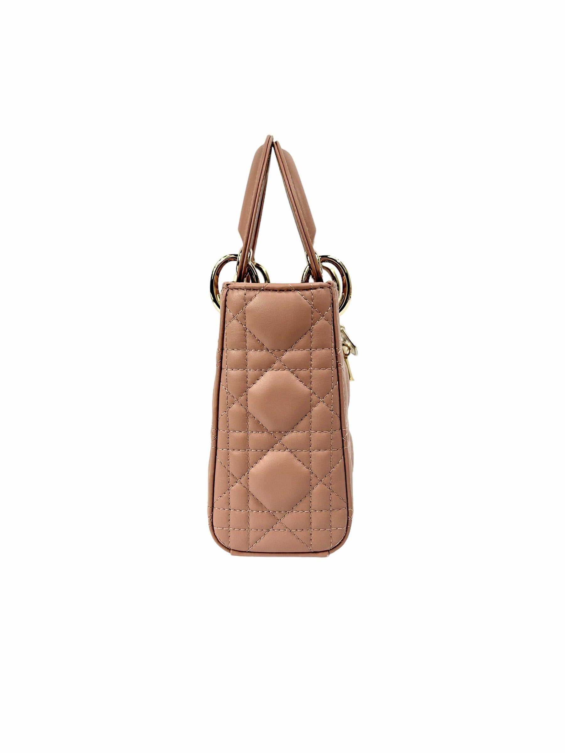 Mini Rose Des Vents Cannage Lambskin Lady Dior W/GHW