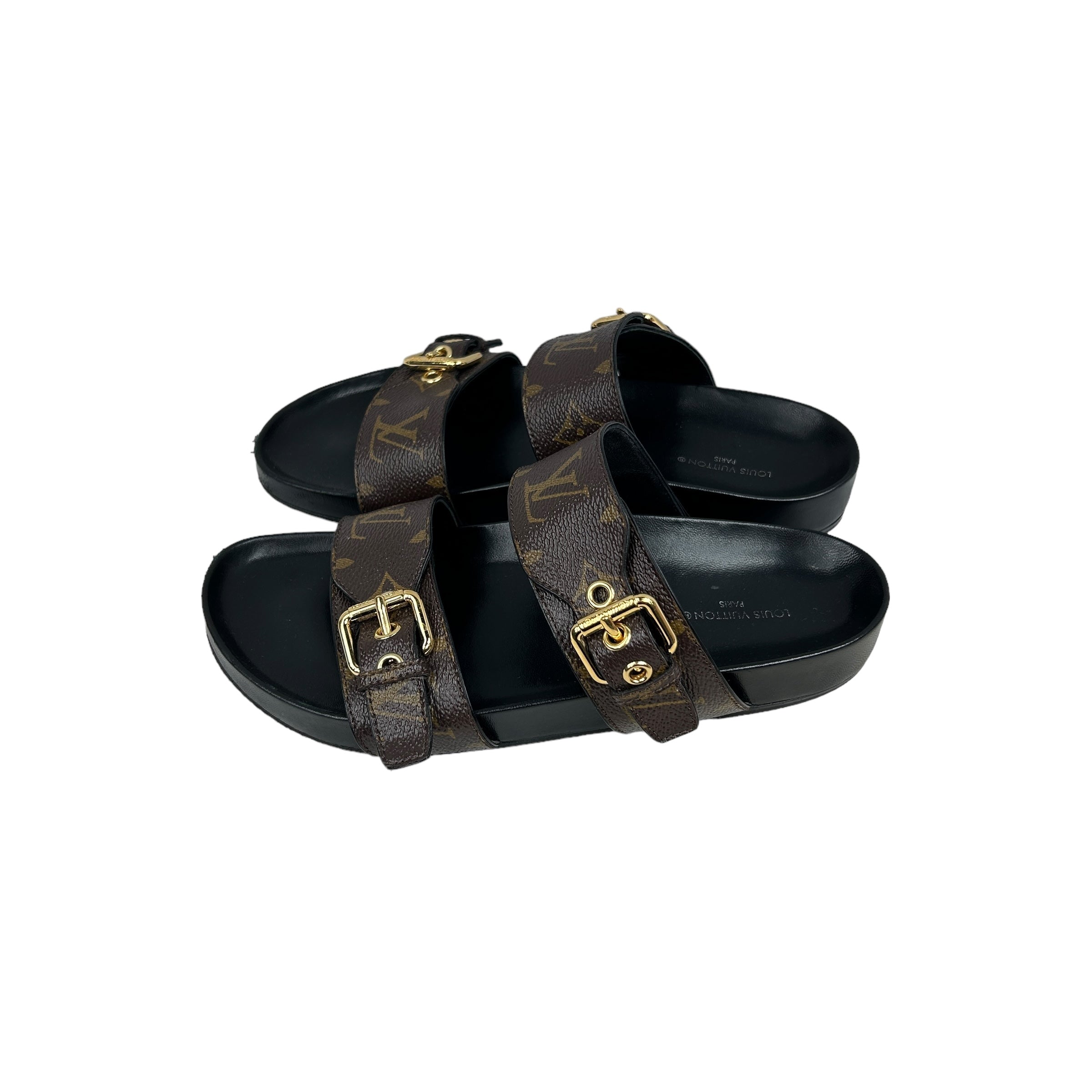 Monogram Coated Canvas Bom Dia Flat Comfort Mule Sandals