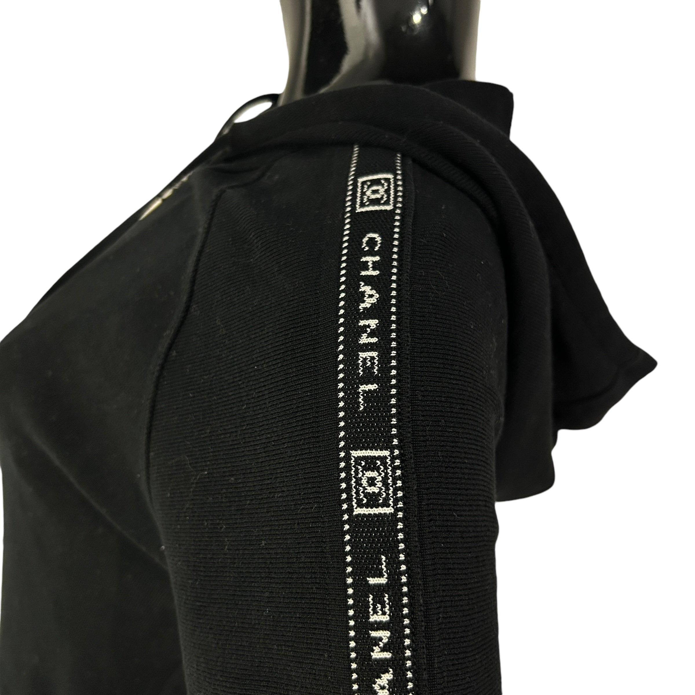 Vintage Black Cotton Hoodie w/CC logo w/SHW