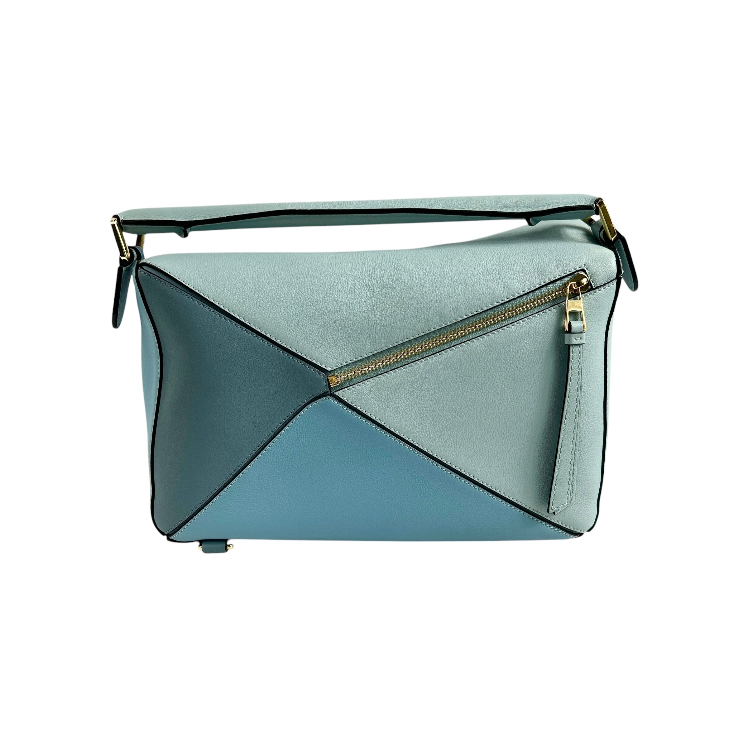 Blue Calfskin Medium Puzzle Bag w/GHW