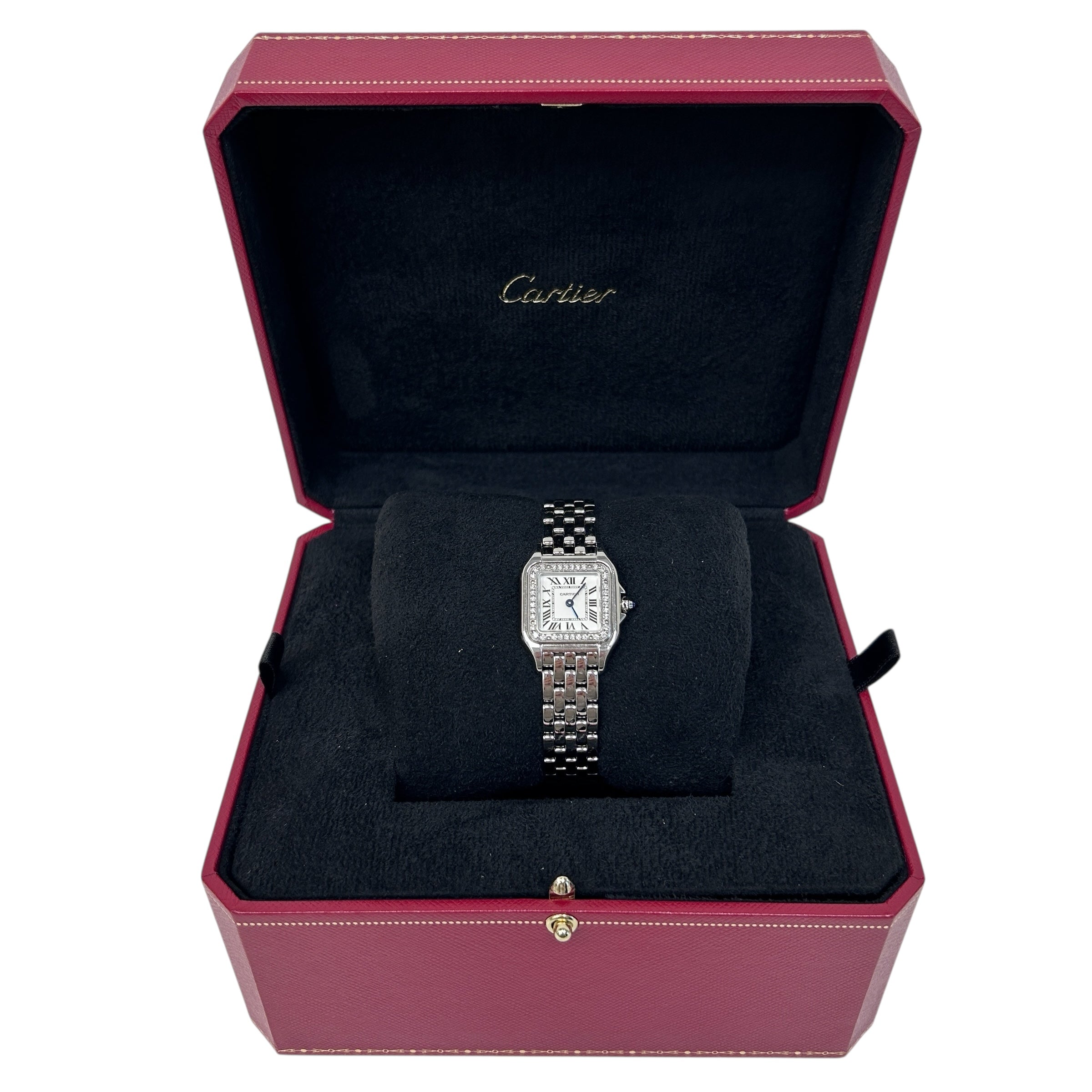 Panthère de Cartier watch w/ Bezel set with brilliant-cut diamonds
