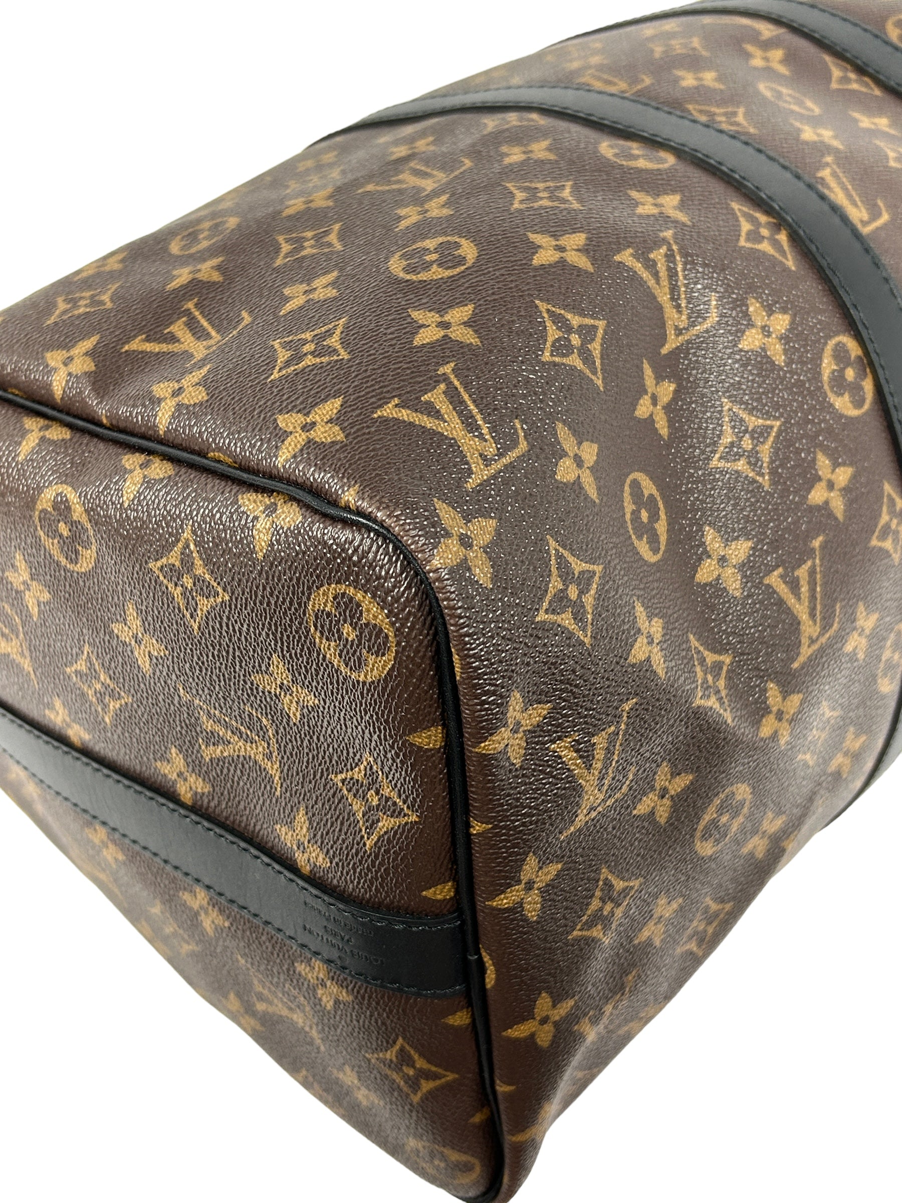 Monogram Coated Canvas w/Black Accent Calfskin Leather Keepall 45 w/SHW