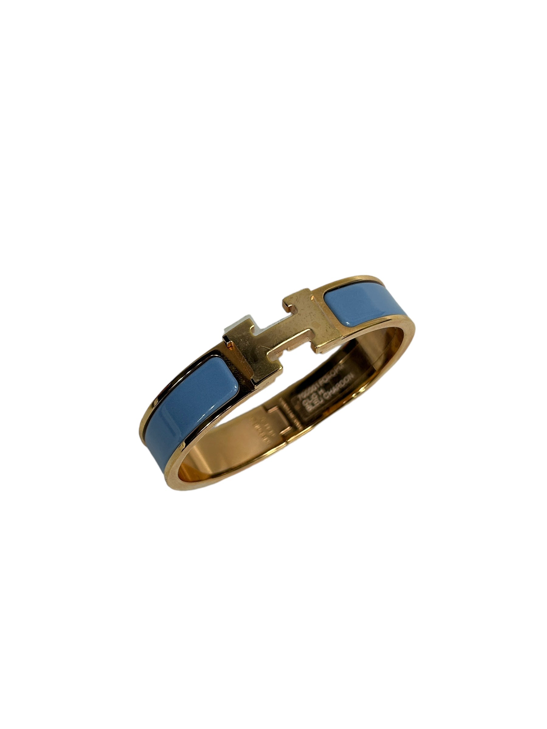 Bleu Chardon Enamel Rose Gold Clic H PM Bracelet