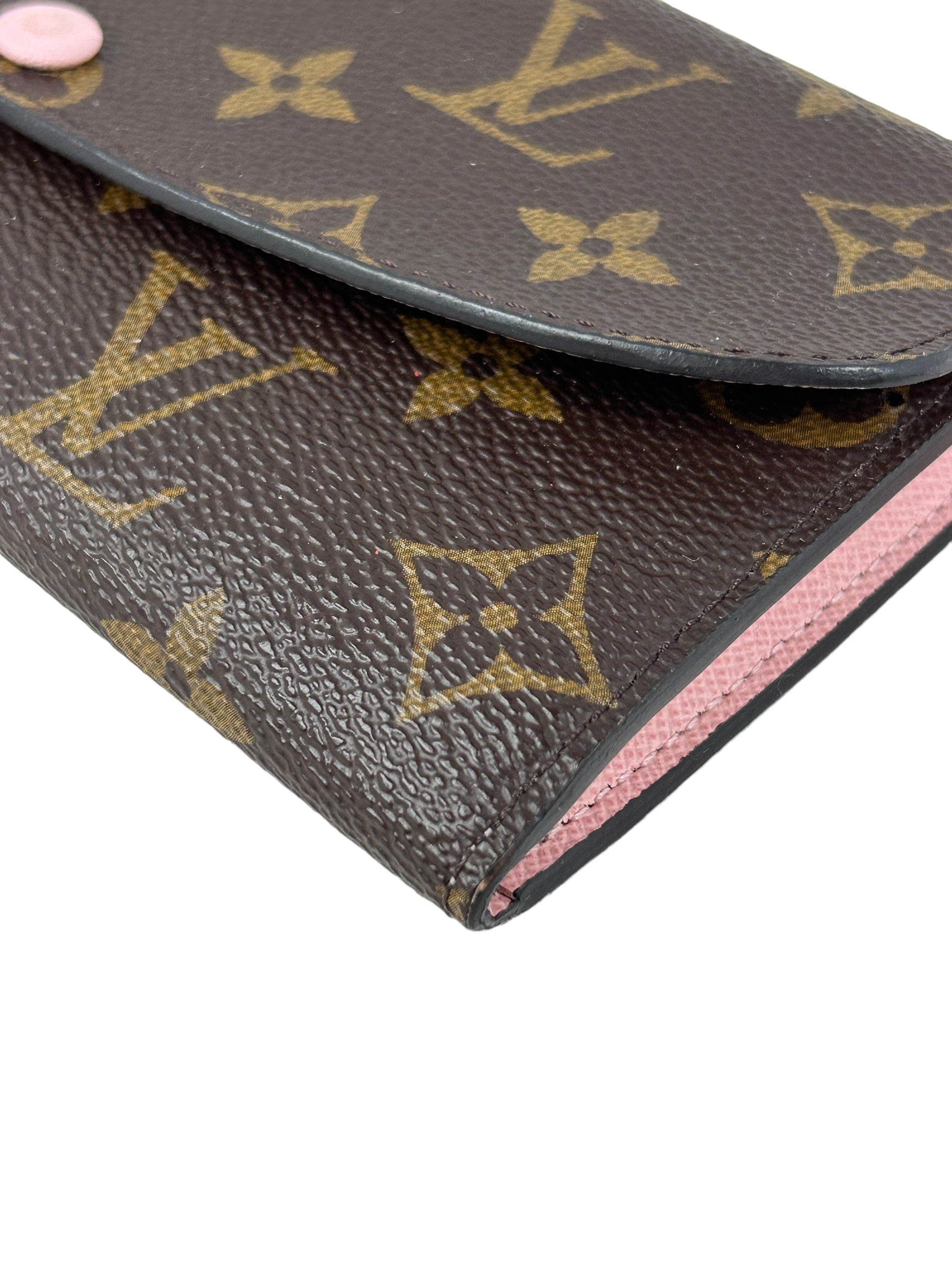 Monogram Coated Canvas Rose Ballerina Leather Emilie Long Snap Wallet