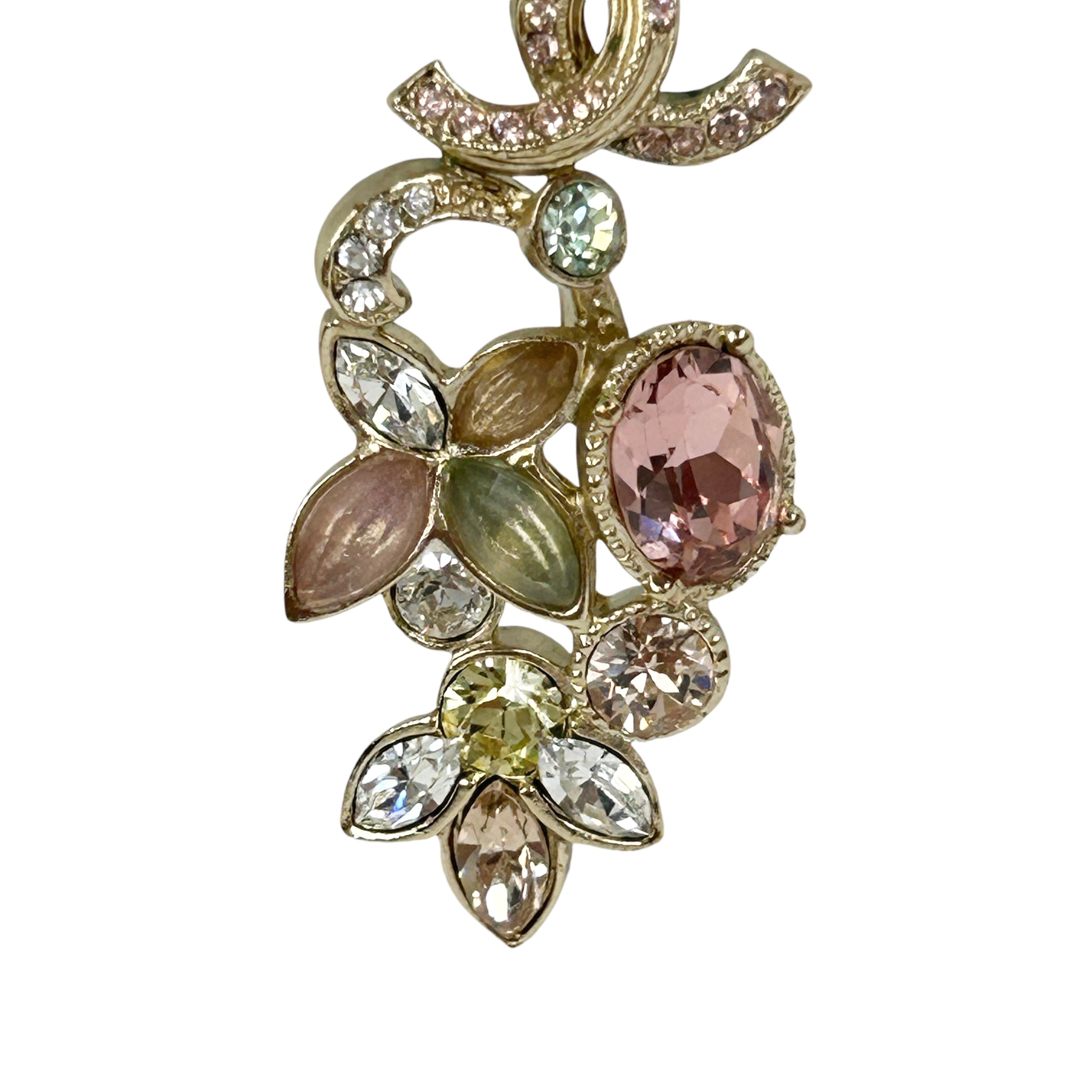 CC Gold Semi-Precious Gemstone Floral Drop Earrings