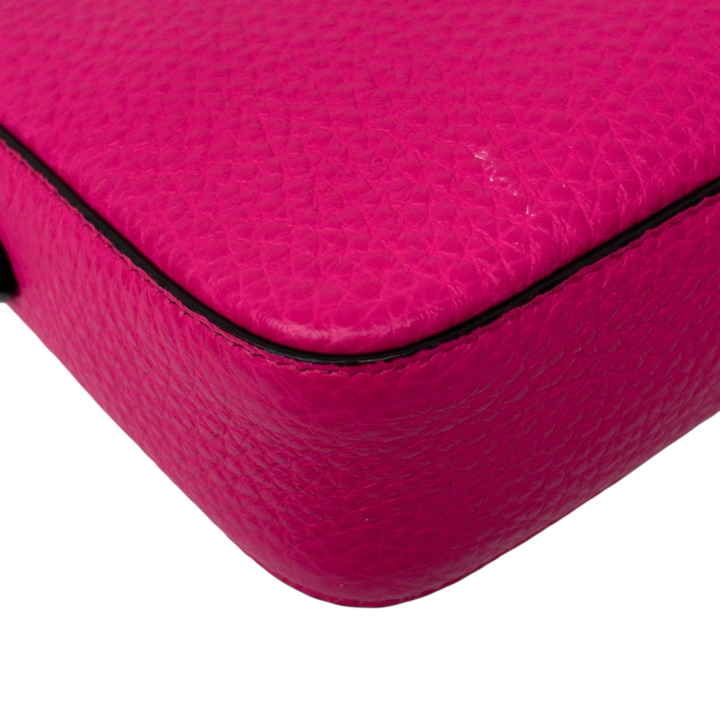 Fuchsia Leather Small Selleria Baguette Bag w/GHW