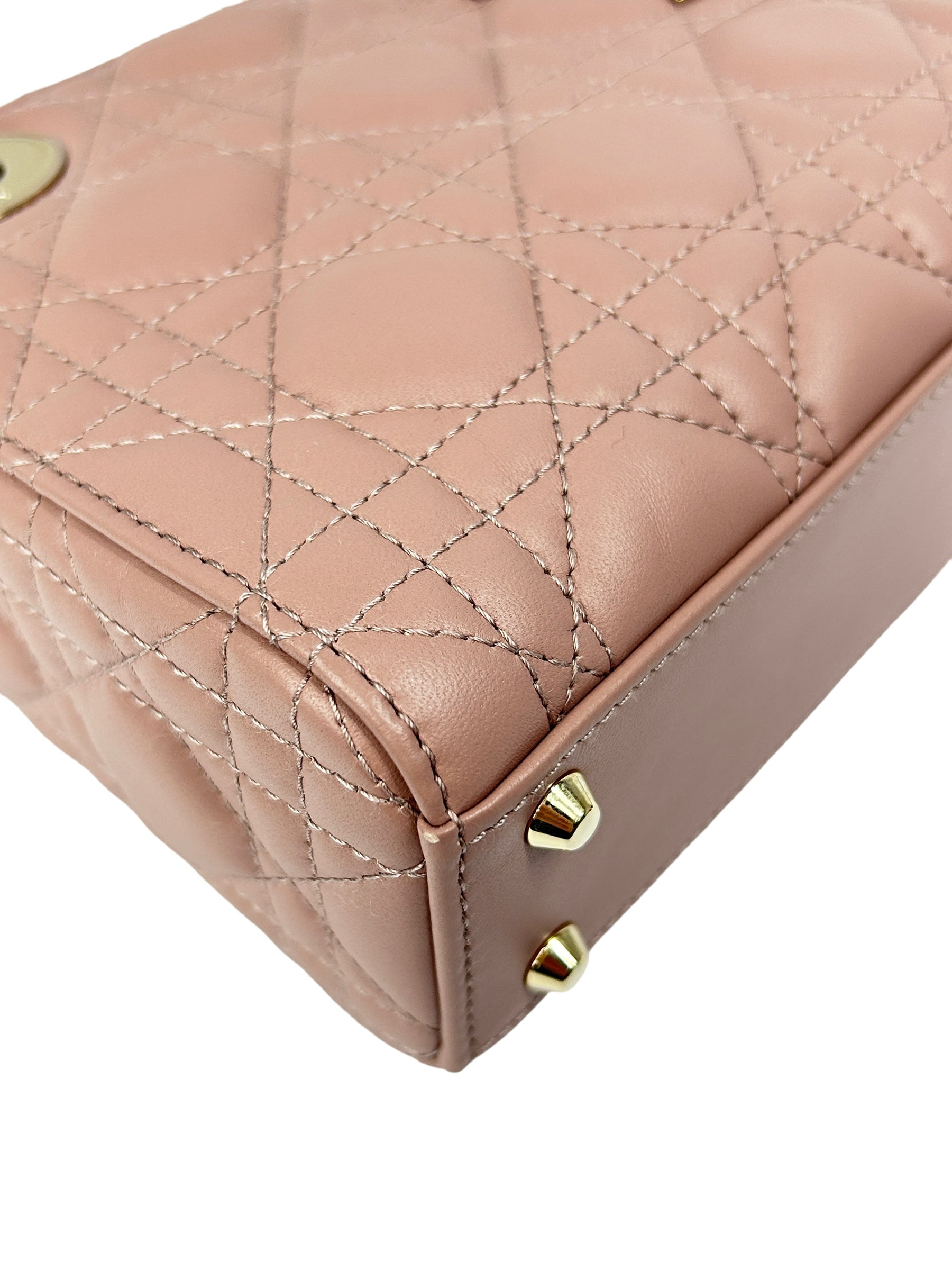 Mini Rose Des Vents Cannage Lambskin Lady Dior W/GHW
