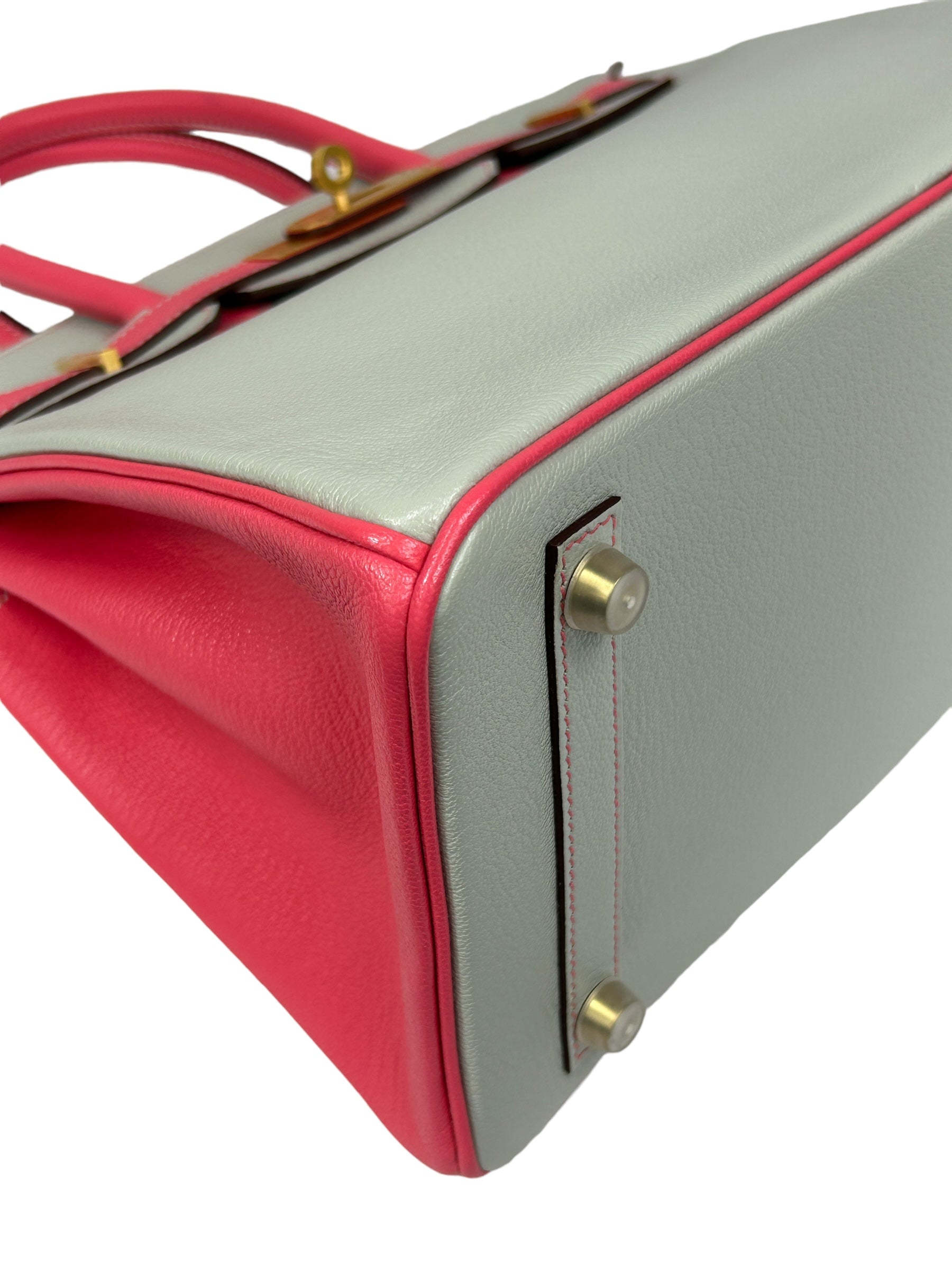 Chevre Mysore Gris Perle/Rose Azalee Horseshoe Special Order Birkin 30 w/BGHW