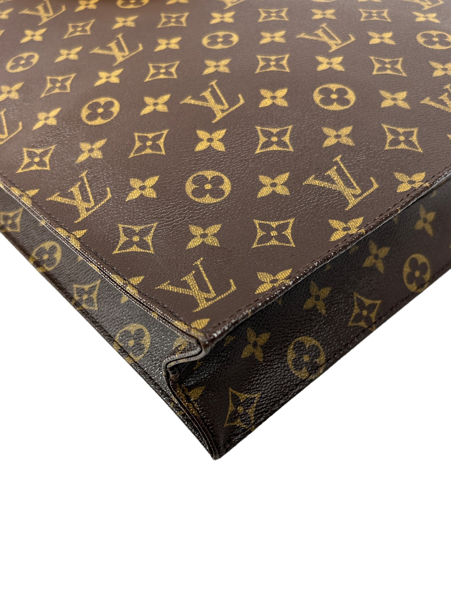 Monogram Coated Canvas Sac Plat Brown Bag w/GHW