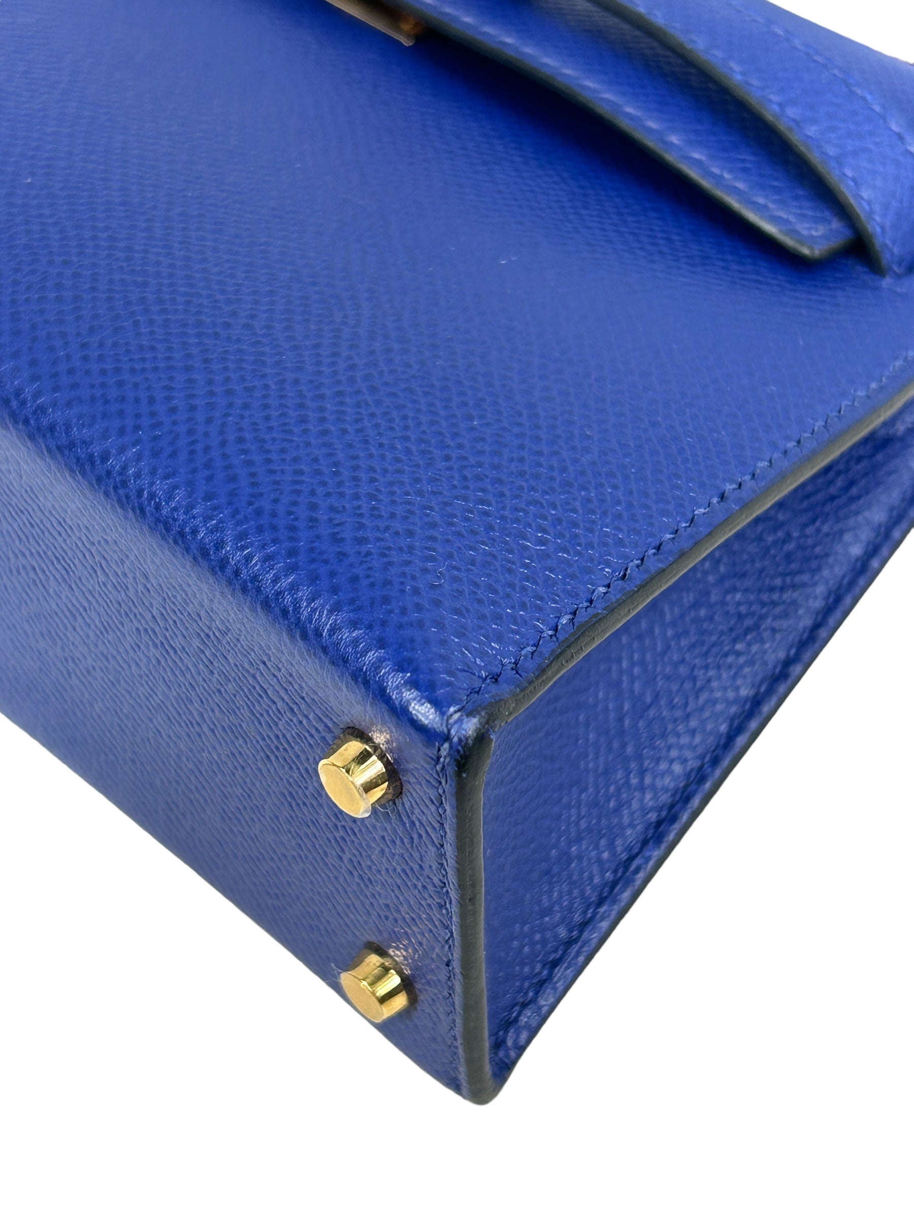 Blue Electric Epsom Kelly Mini w/GHW