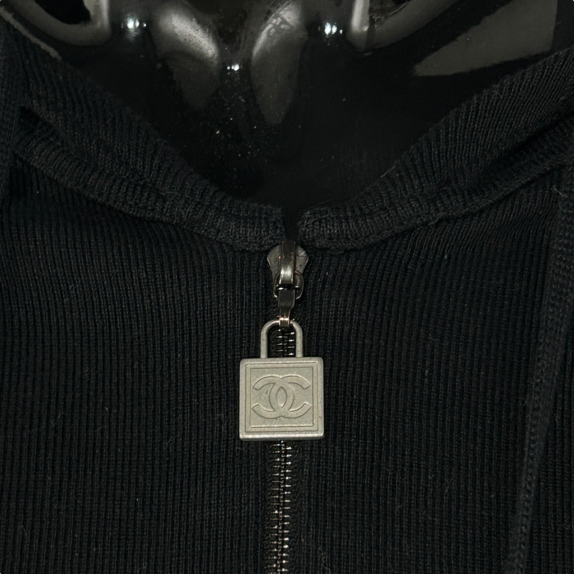 Vintage Black Cotton Hoodie w/CC logo w/SHW