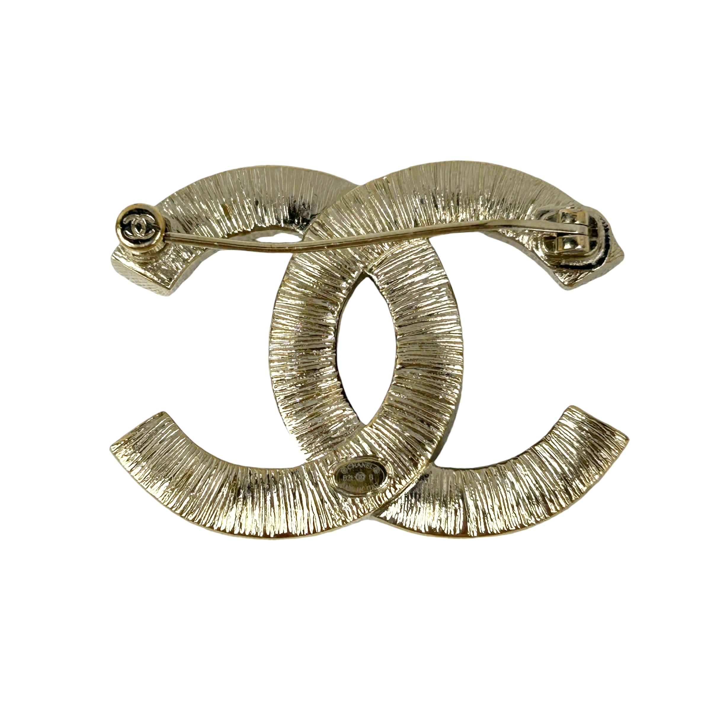 CC Light Gold w/ Accent Crystal and Enamel Small Brooch
