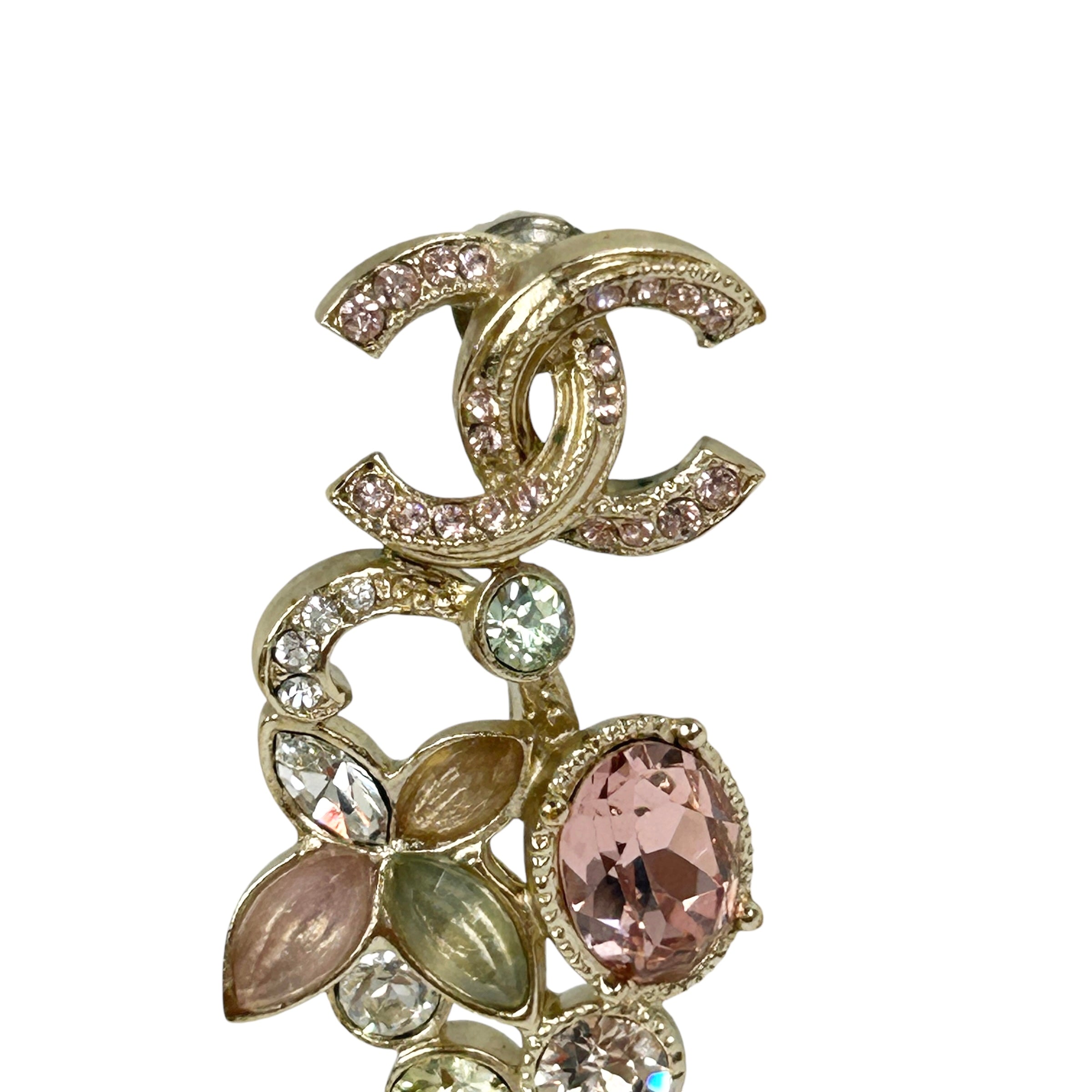 CC Gold Semi-Precious Gemstone Floral Drop Earrings