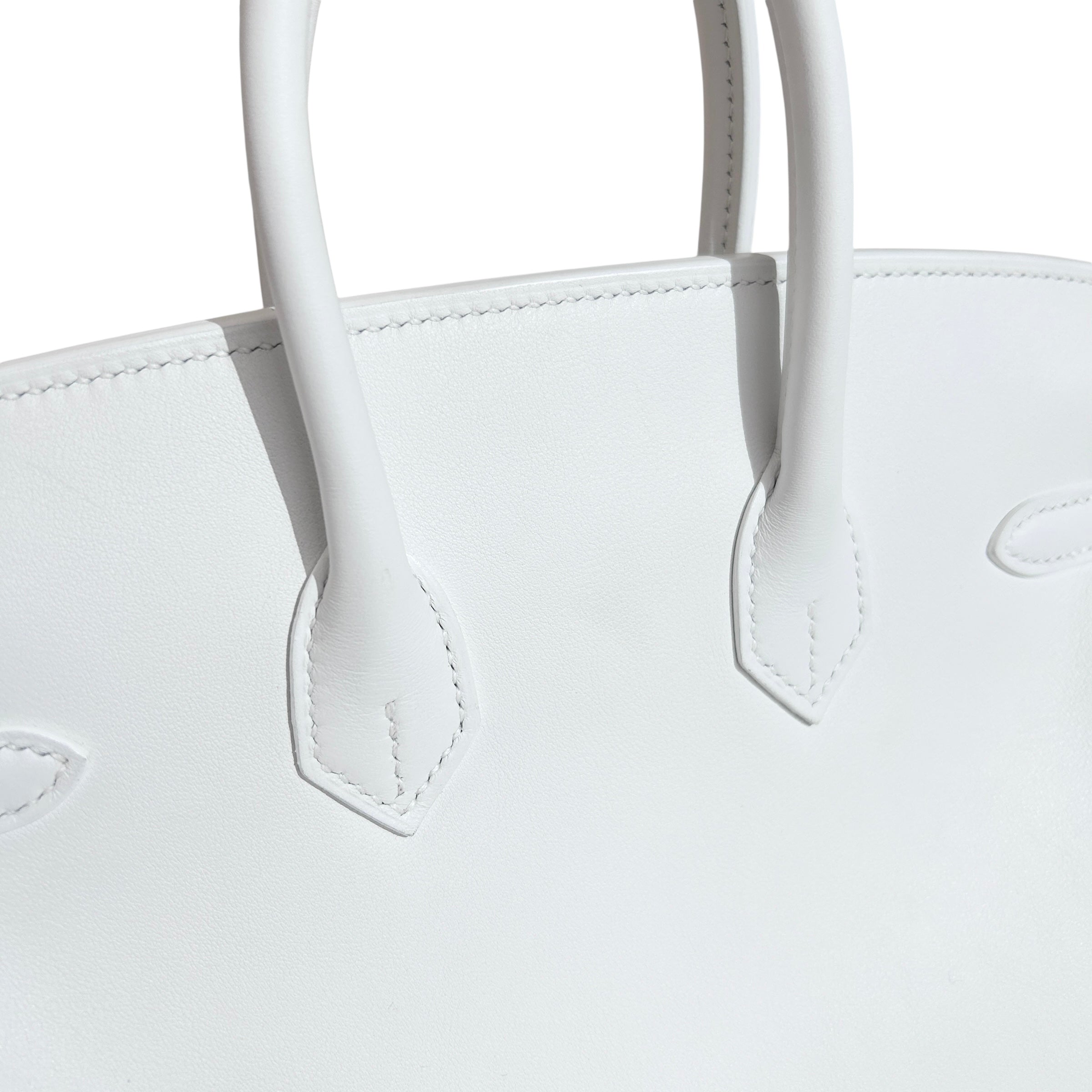 White Swift Leather 25 Birkin Bag w/GHW