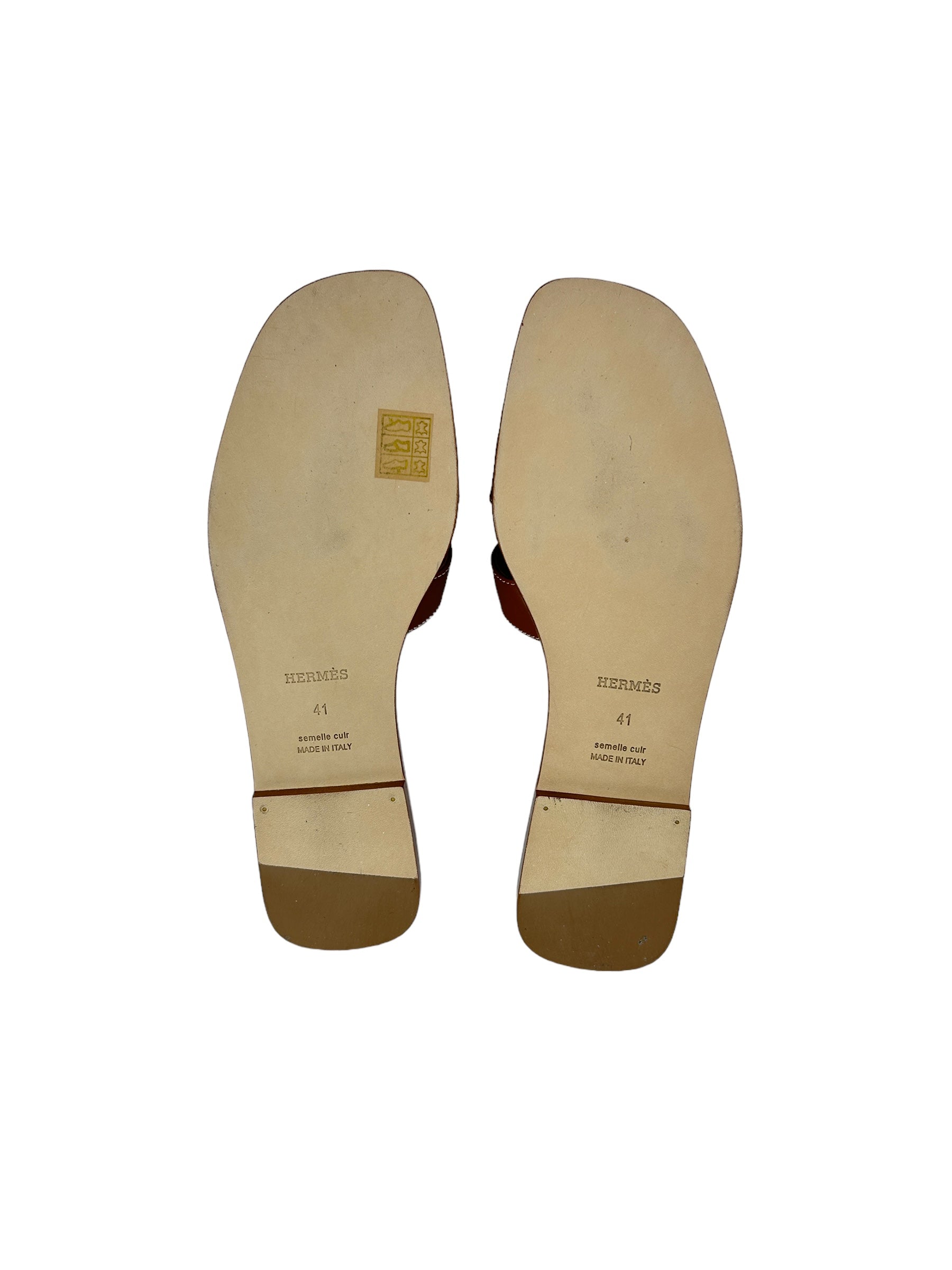 Gold Swift Leather Oran Sandals