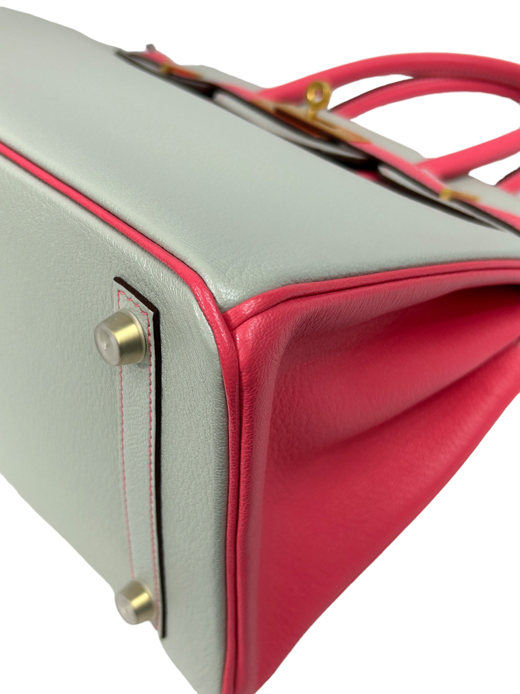 Chevre Mysore Gris Perle/Rose Azalee Horseshoe Special Order Birkin 30 w/BGHW