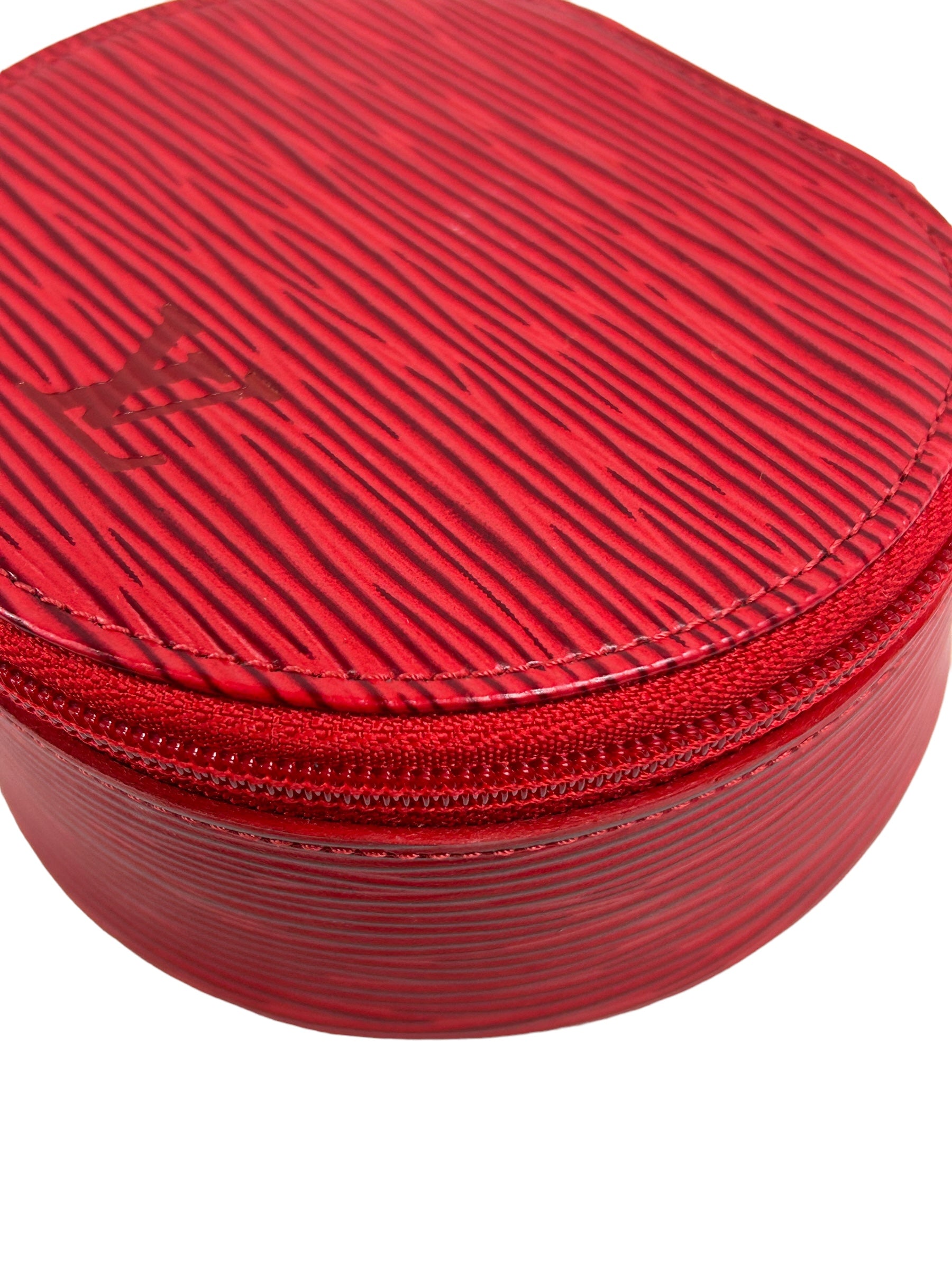 Red Epi Ecrin Bijoux Vintage Medium Jewelry Pouch w/ RHW