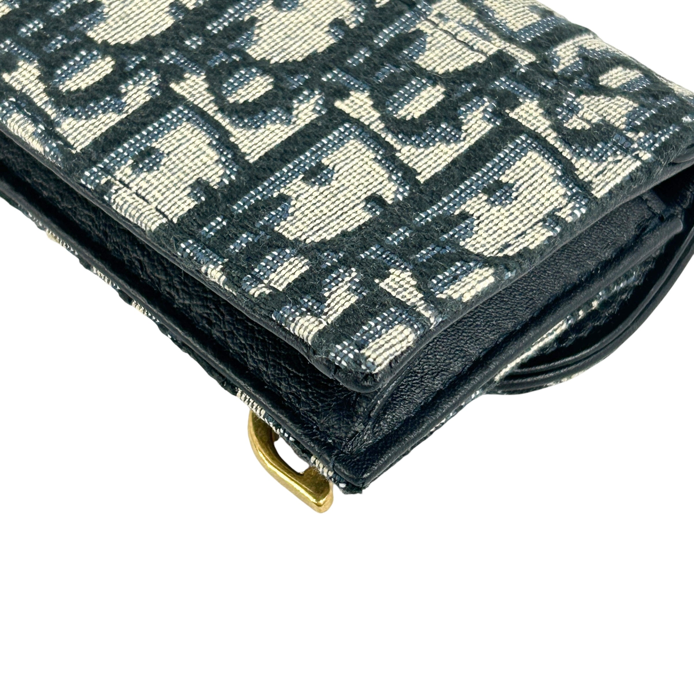Blue Oblique Saddle Card Holder
