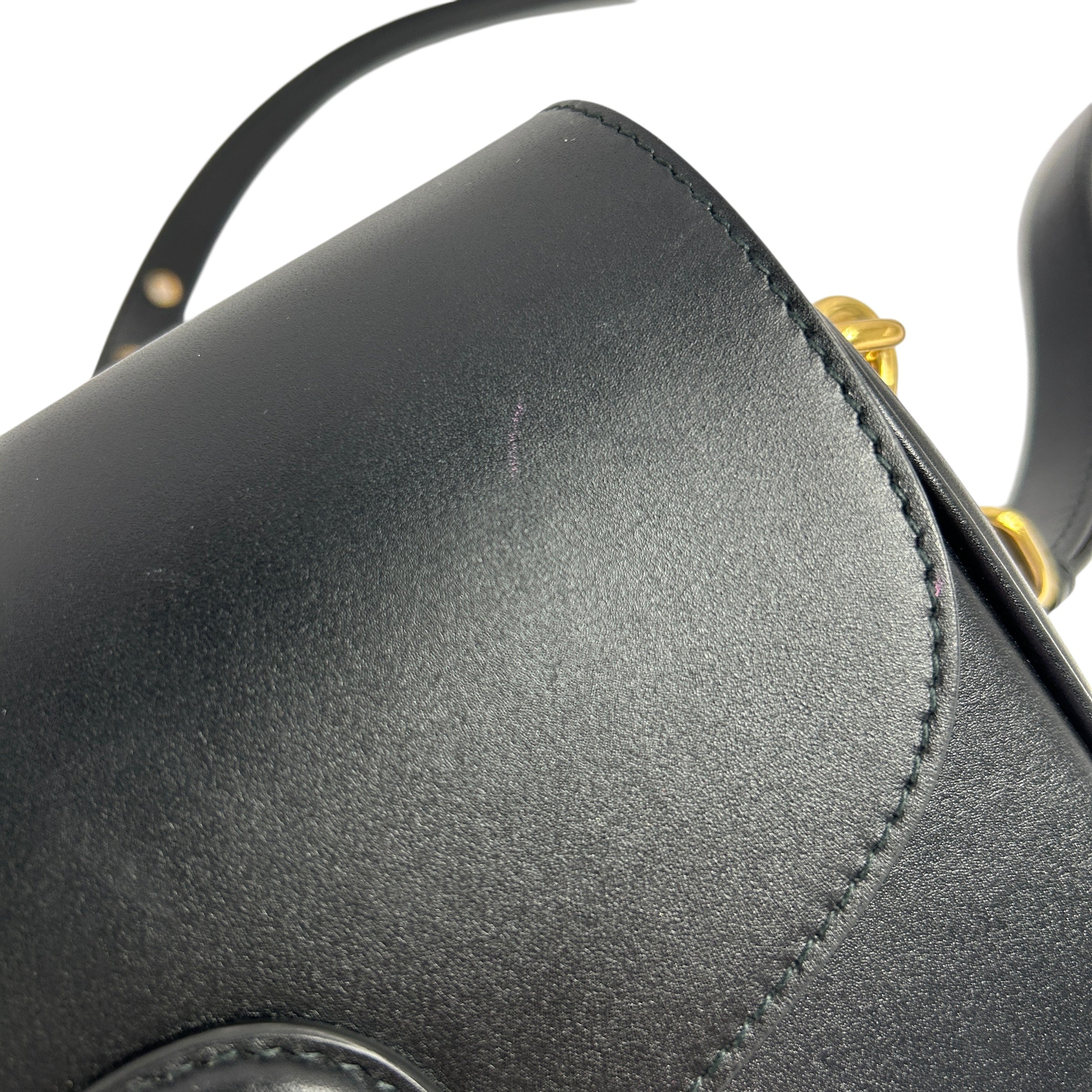 Black Calfskin Leather Medium Bobby Bag w/GHW