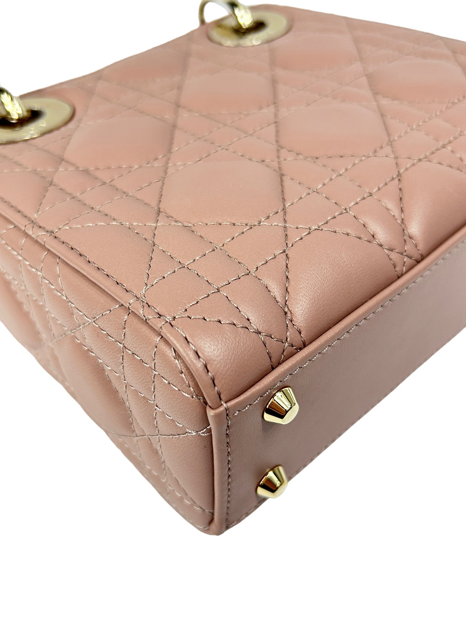 Mini Rose Des Vents Cannage Lambskin Lady Dior W/GHW