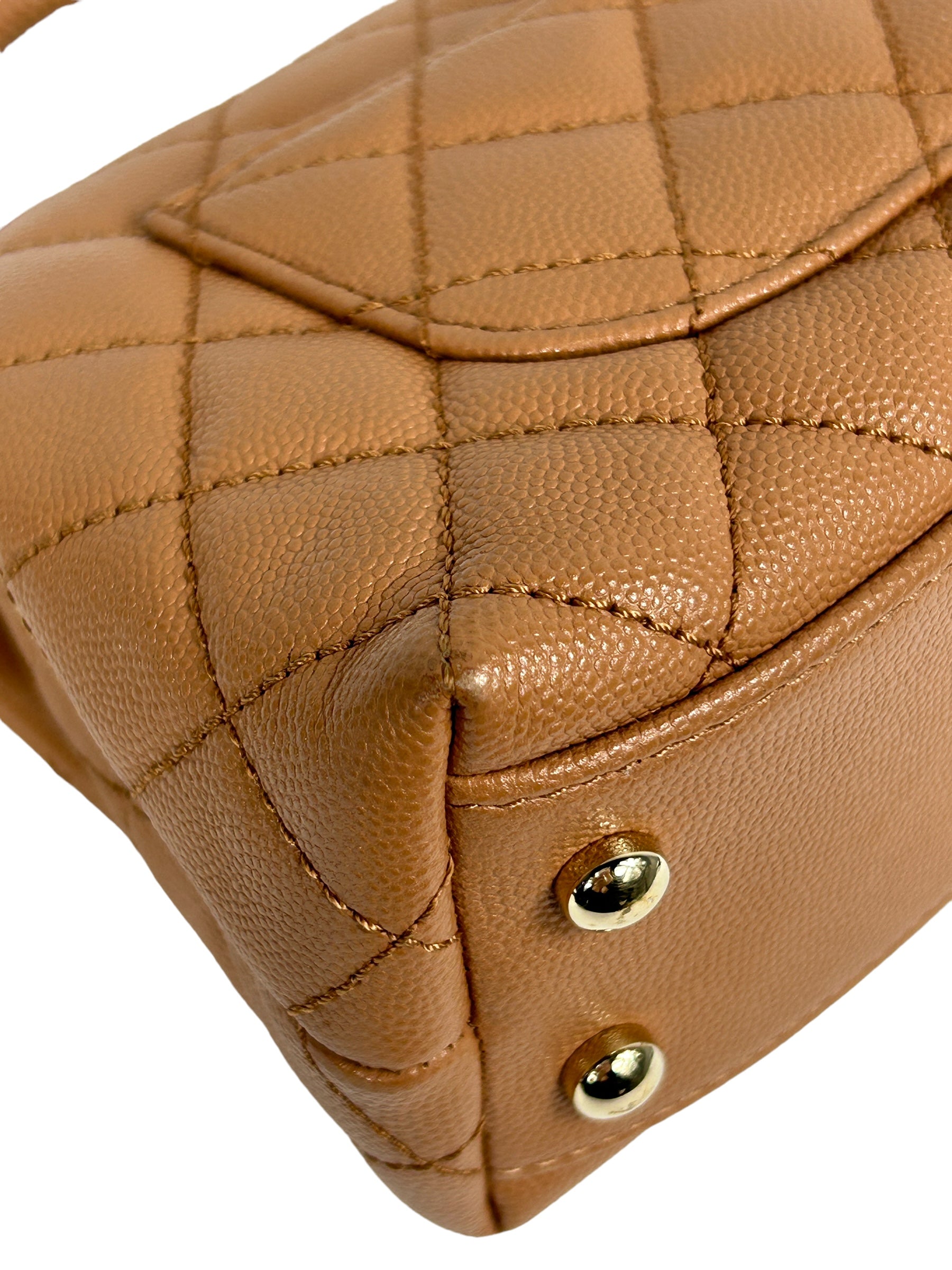 Caviar Camel Quilted Extra Mini Coco Handle w/LGHW-ON LAYAWAY