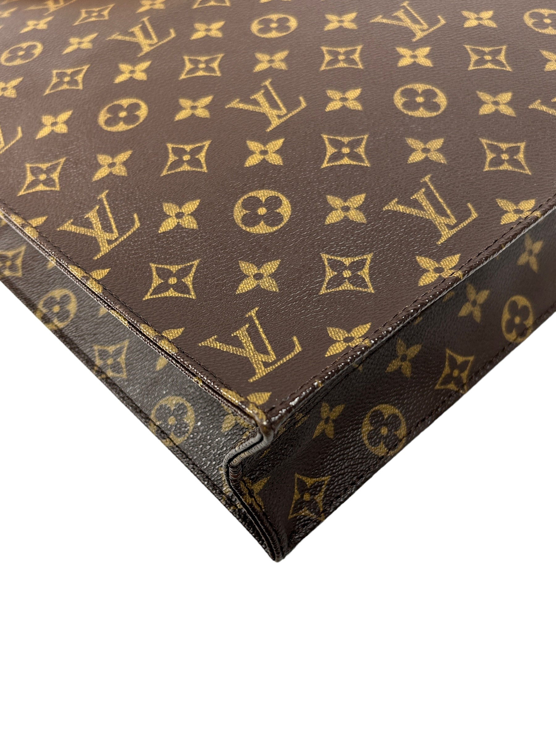 Monogram Coated Canvas Sac Plat Brown Bag w/GHW