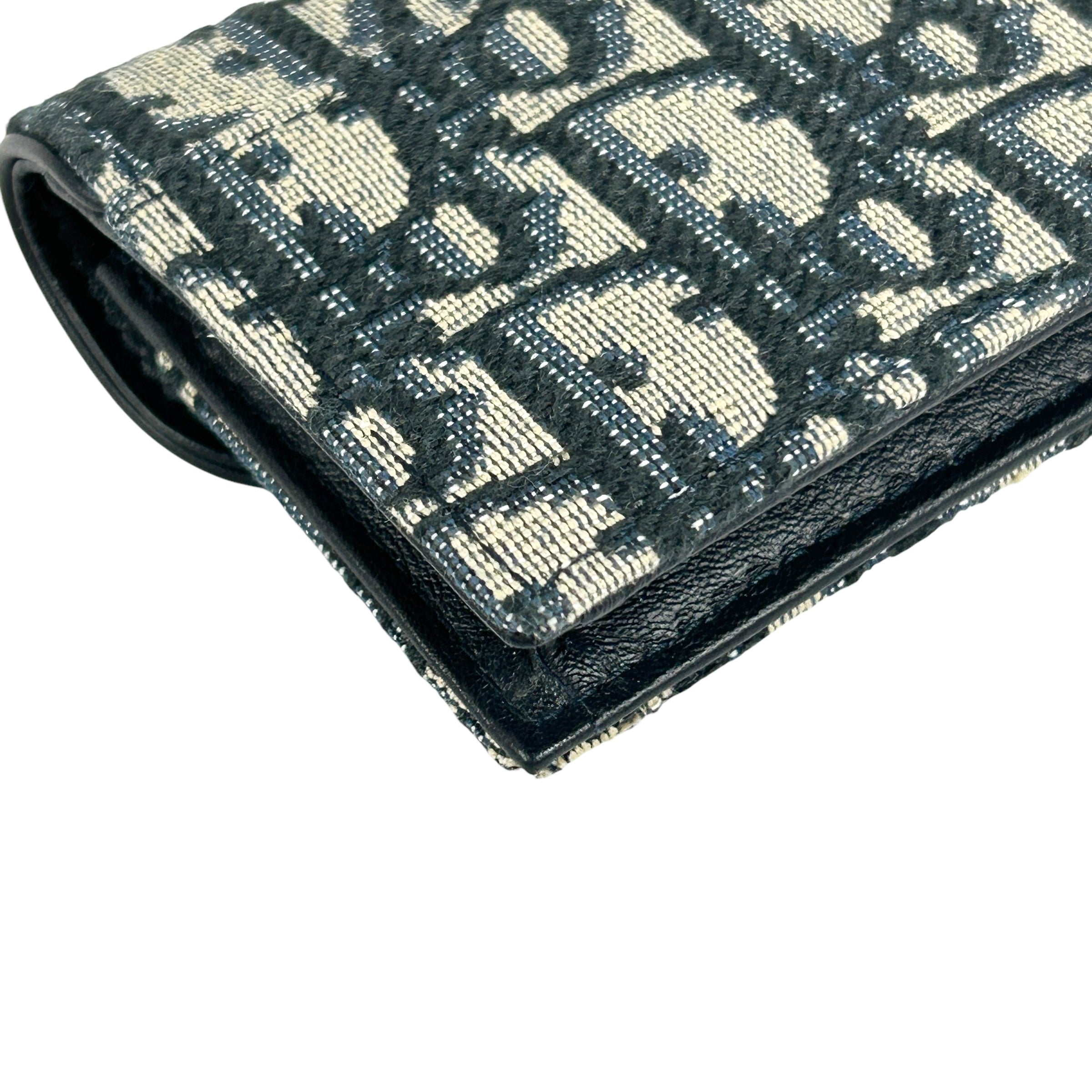 Blue Oblique Saddle Card Holder