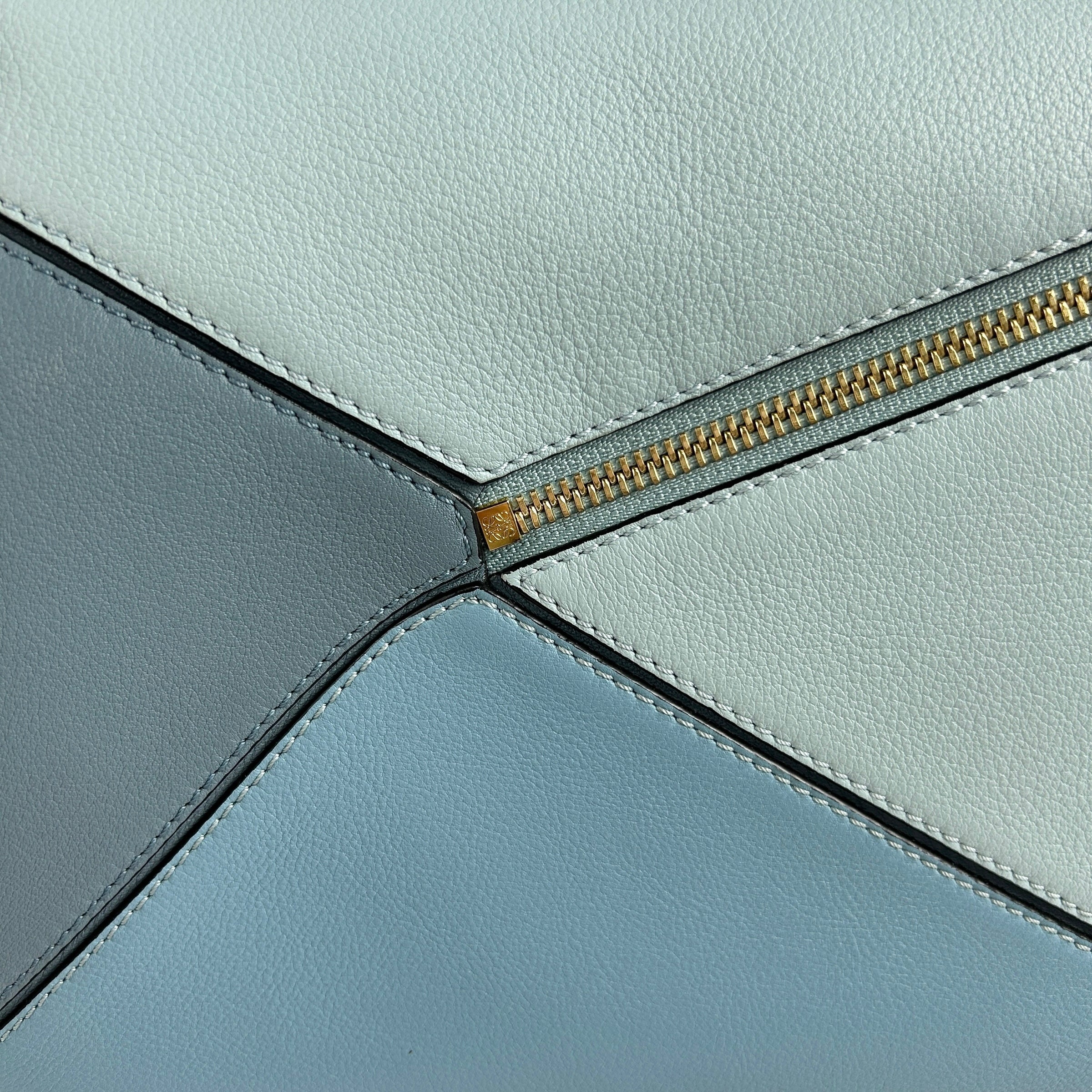 Blue Calfskin Medium Puzzle Bag w/GHW
