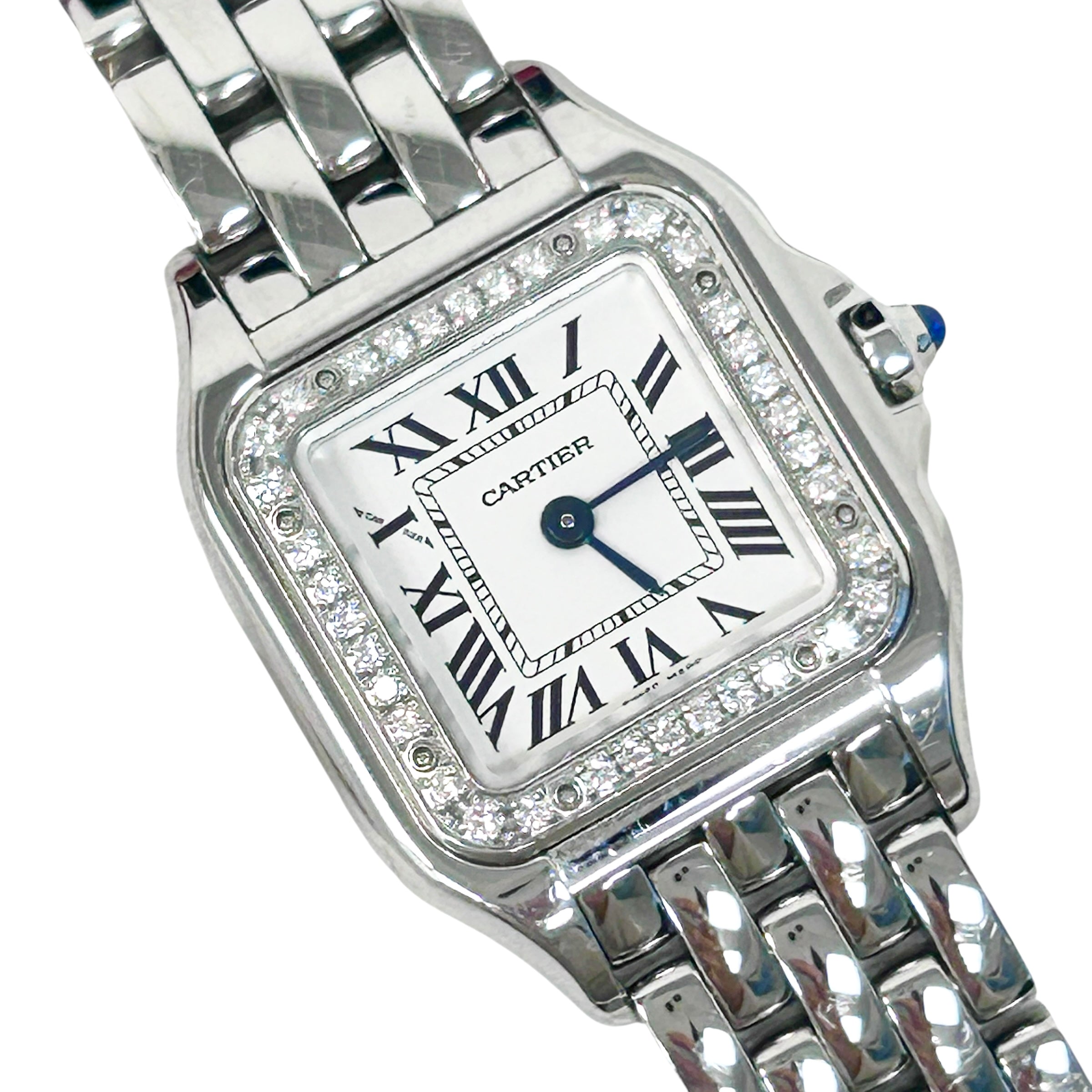 Panthère de Cartier watch w/ Bezel set with brilliant-cut diamonds
